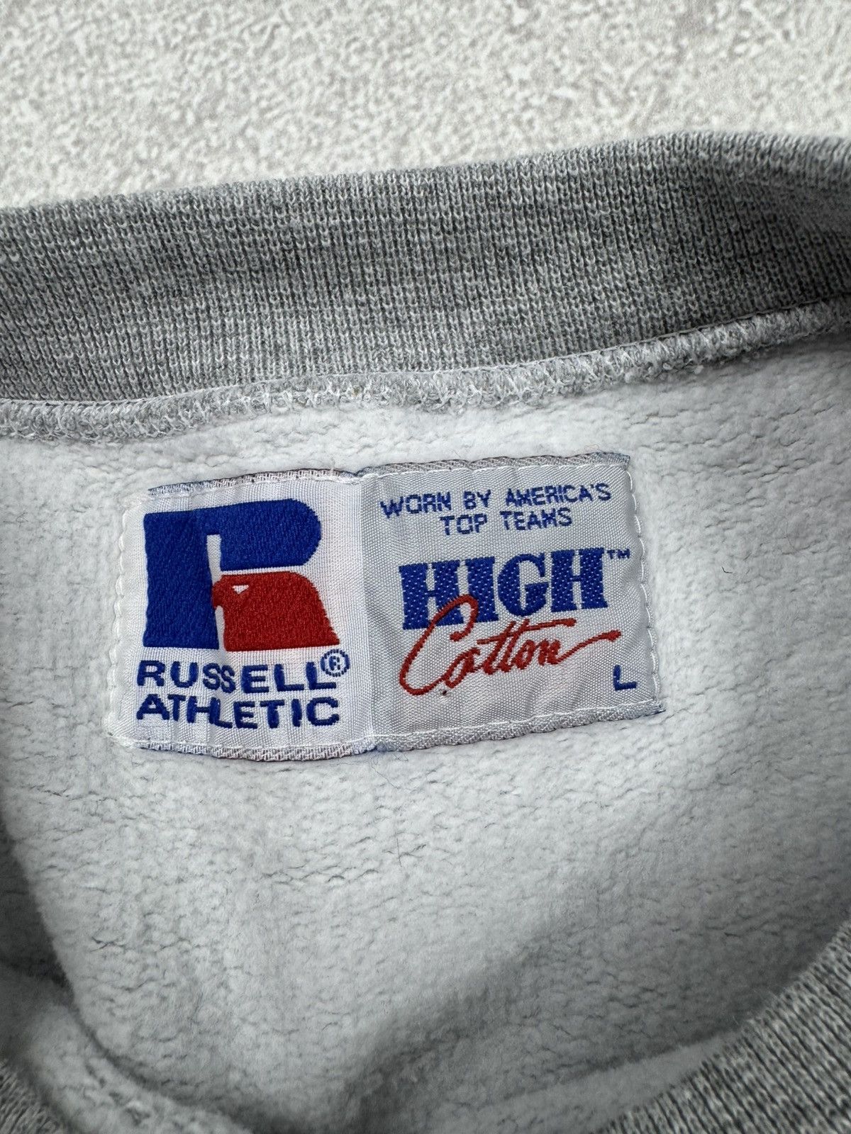Russell Athletic Vintage 90s Russel Athletic USA Gray Sweatshirt Big Logo Size US L / EU 52-54 / 3 - 8 Thumbnail