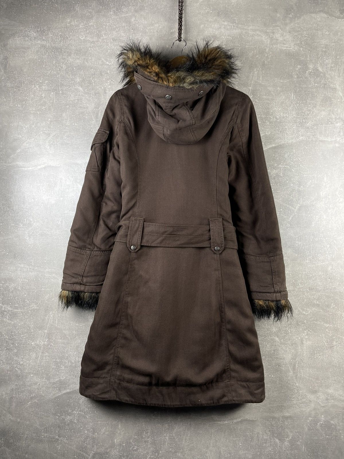 Diesel Diesel Y2K Fanny Lyocell Parka Belted Coat Fur Trim Hood Size M / US 6-8 / IT 42-44 - 7 Thumbnail