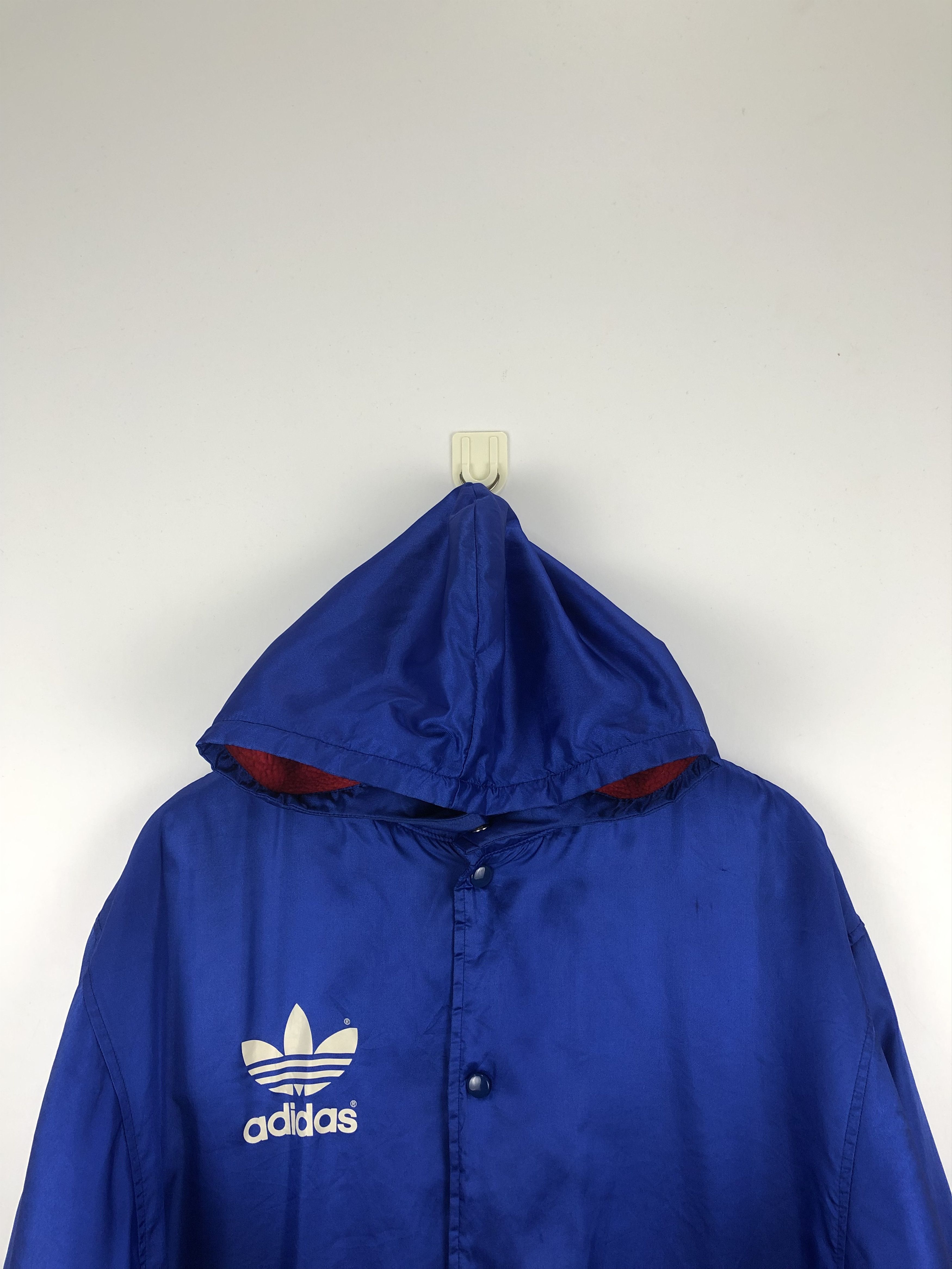 Adidas Vintage 90s Adidas Trefoil Biglogo Hoodie Long Jacket J0747 Size US M / EU 48-50 / 2 - 4 Thumbnail