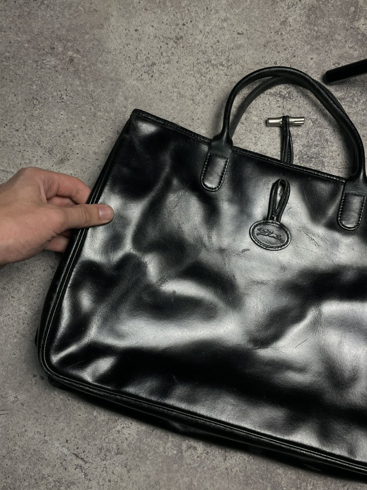 Longchamp LONGCHAMP LEATHER HANDBAG x DESIGNER x VINTAGE x RARE Size ONE SIZE - 2 Thumbnail