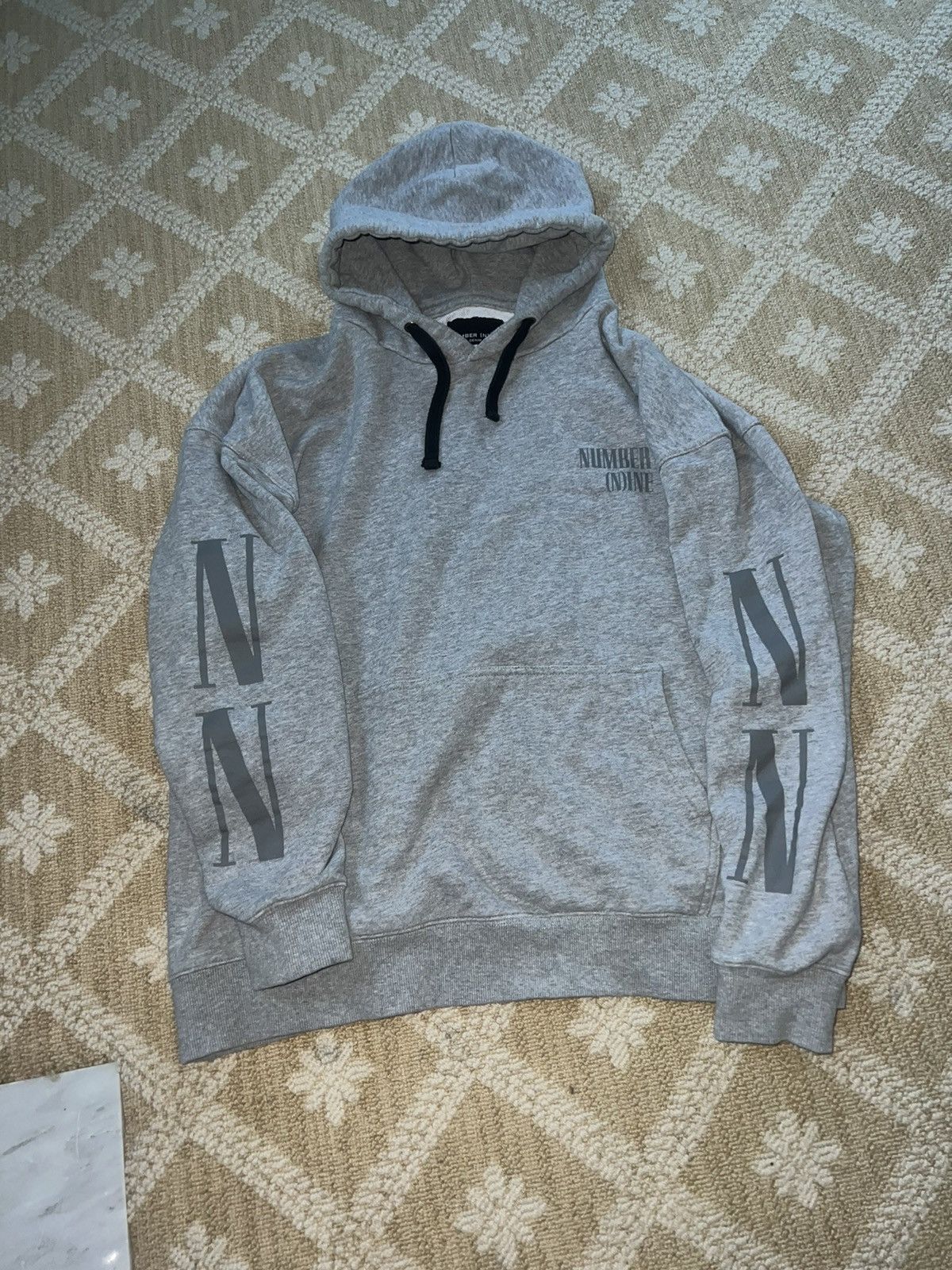 image of Number N Ine Number (N)Ine Grey Nn Hoodie, Men's (Size Medium)
