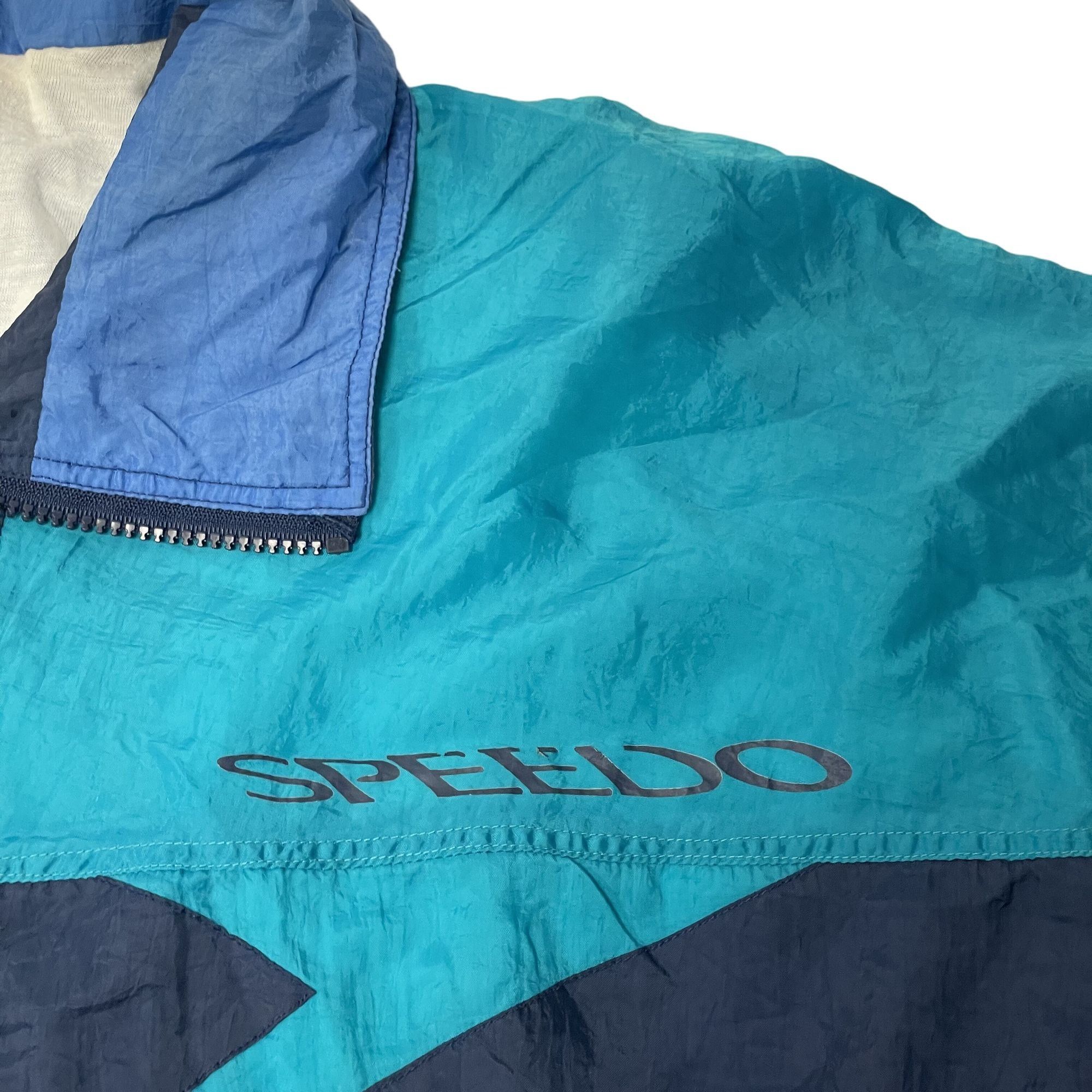 Speedo Vtg Speedo Blue GEOMETRIC Nylon COLORBLOCK Track Jacket Size US M / EU 48-50 / 2 - 6 Thumbnail