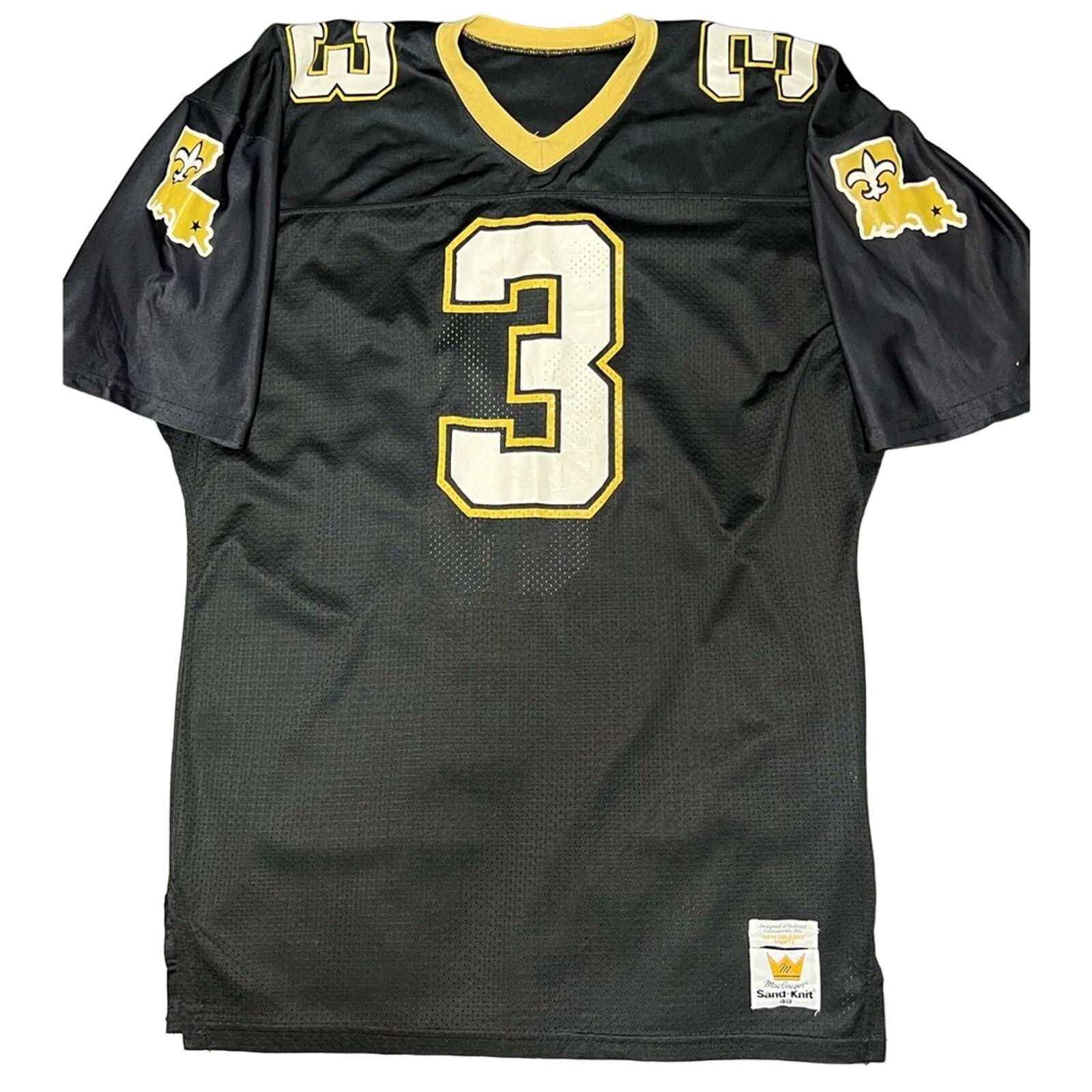 MacGregor 1989-90 Hebert Saints Game Worn? MacGregor Sand Knit Jersey Size US XL / EU 56 / 4 - 2 Thumbnail
