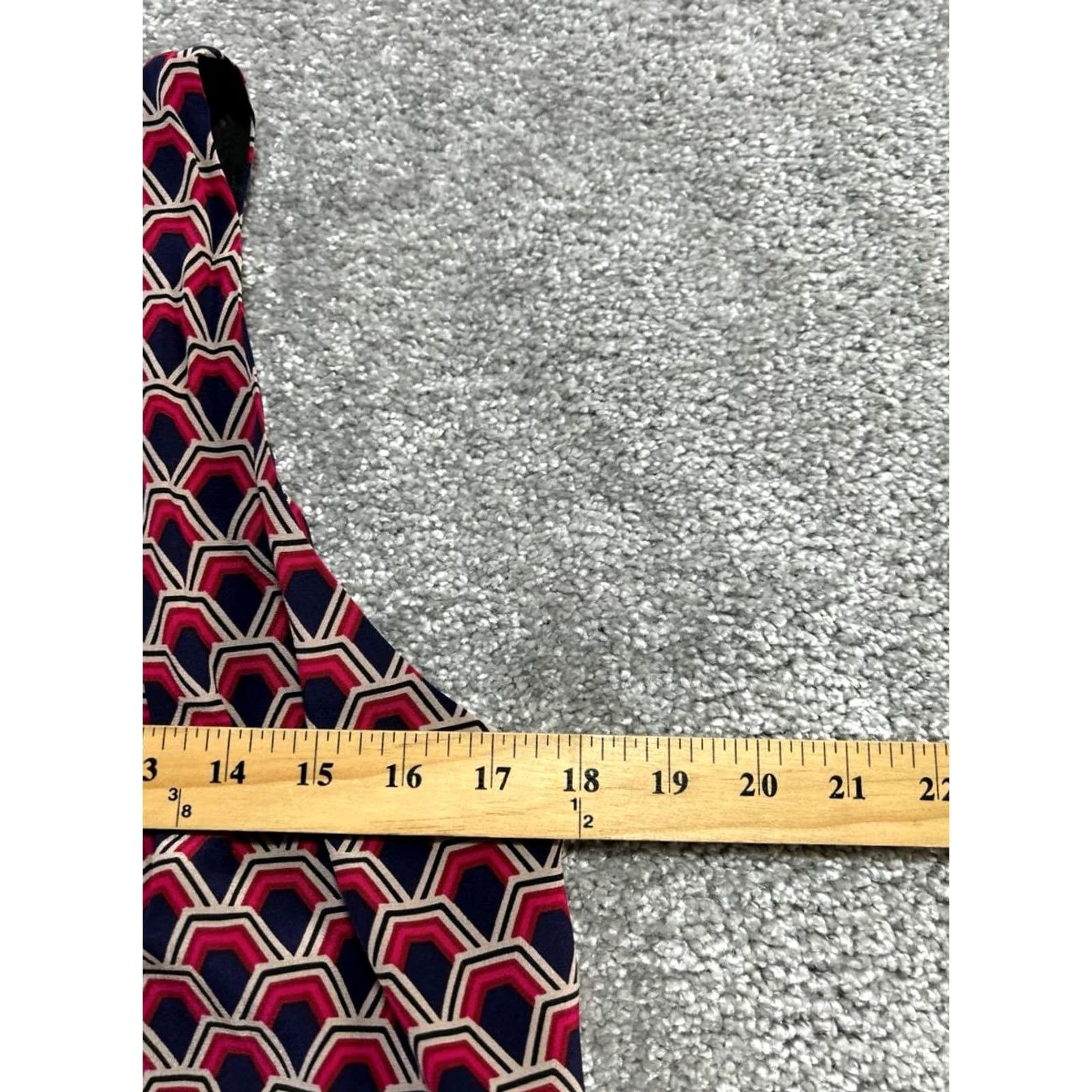 Trina Turk Trina Turk Blouse Top Womens Large Multicolor Hexagon Print Silk Square Neck New Size L / US 10 / IT 46 - 6 Thumbnail