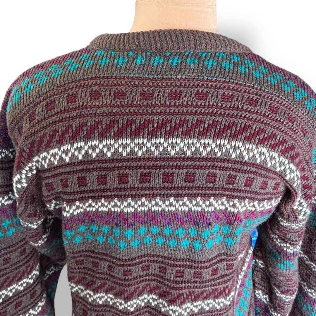 Vintage Vintage Scandia Brown Fair Isle Crewneck Sweater USA Made Size US M / EU 48-50 / 2 - 5 Thumbnail