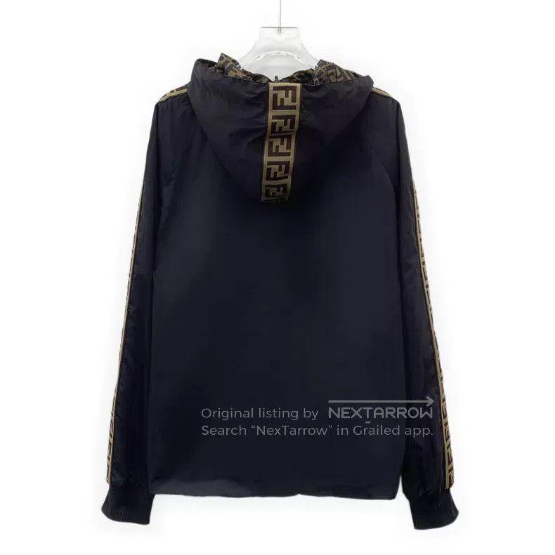 Fendi Fendi Dark Brown Logo Monogram Printed Hooded Zip-Up Long Size US S / EU 44-46 / 1 - 4 Thumbnail