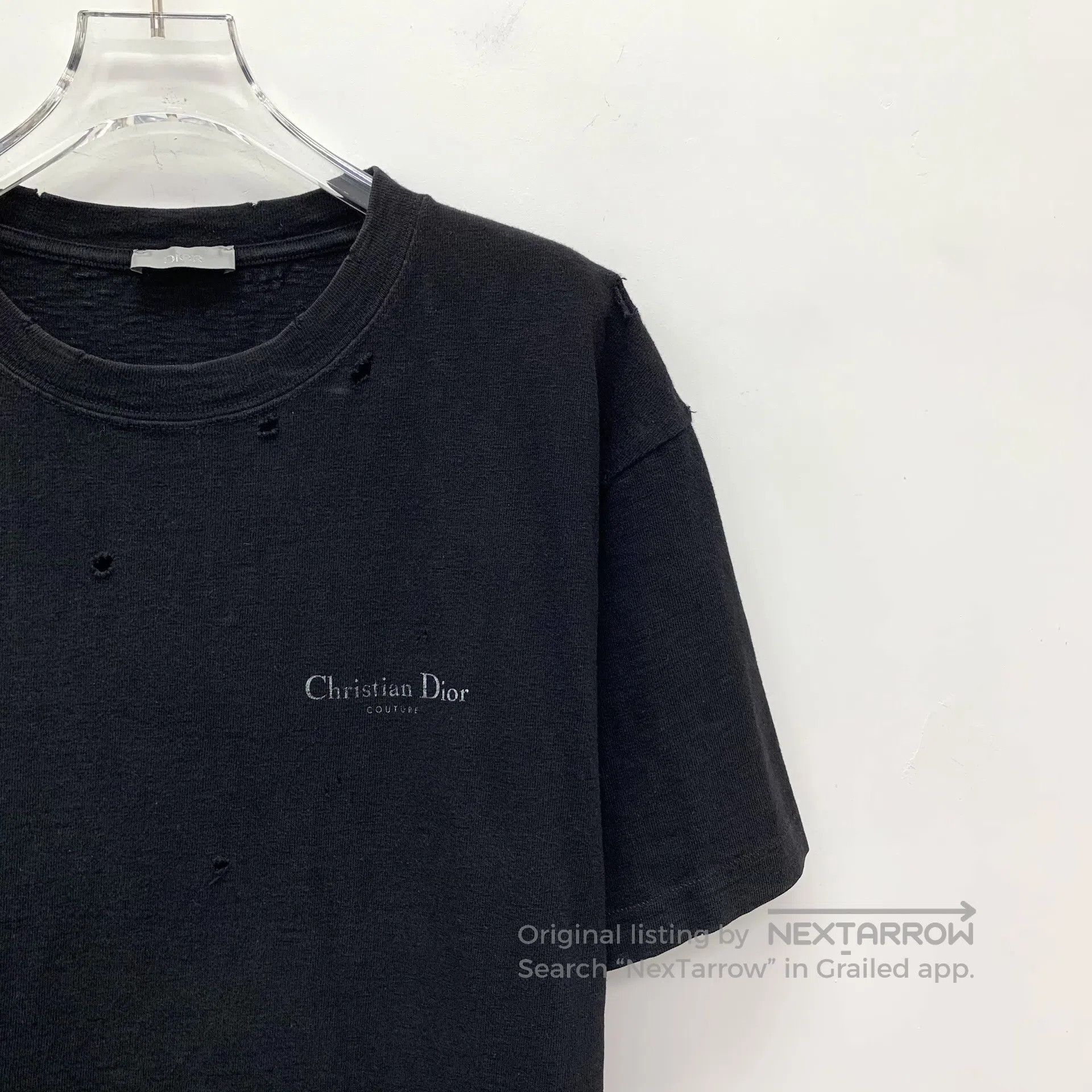 Dior Dior Black Vintage Hole Logo Letter Print Cotton Crew Neck Size US M / EU 48-50 / 2 - 3 Thumbnail