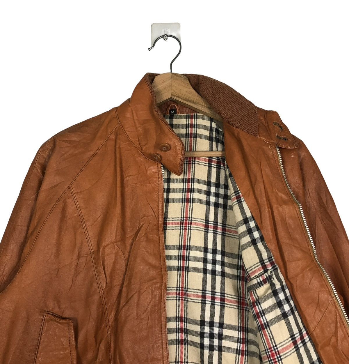 Japanese Brand 🔥VINTAGE BIKER LEATHER JACKET BLANKET CHECK TARTAN JAPAN Size US M / EU 48-50 / 2 - 12 Thumbnail