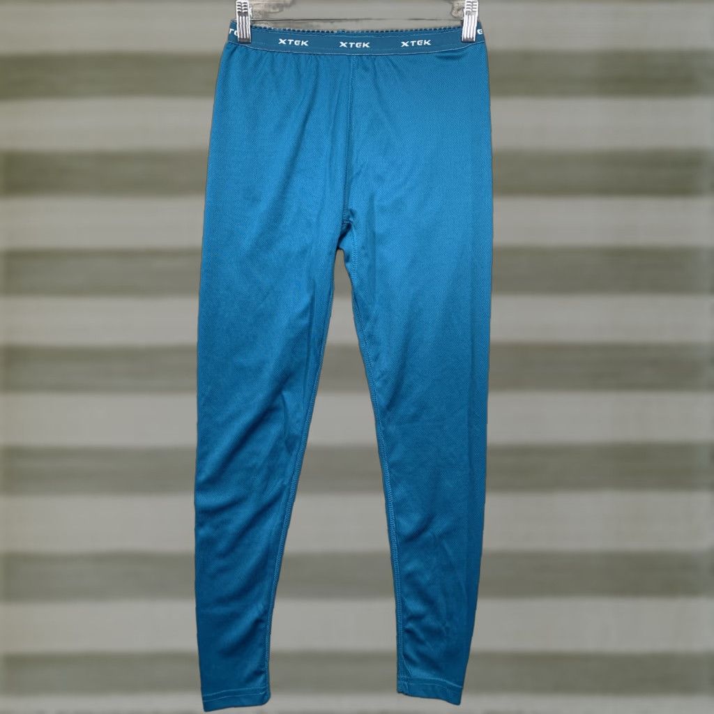 Vintage Xtek Blue Teal Leggings Size Small Athletic Workout Polyester Running Jogging Women's Skinny Compression Activewear Convenience: Pre-Owned Size 28" / US 6 / IT 42 - 1 Thumbnail