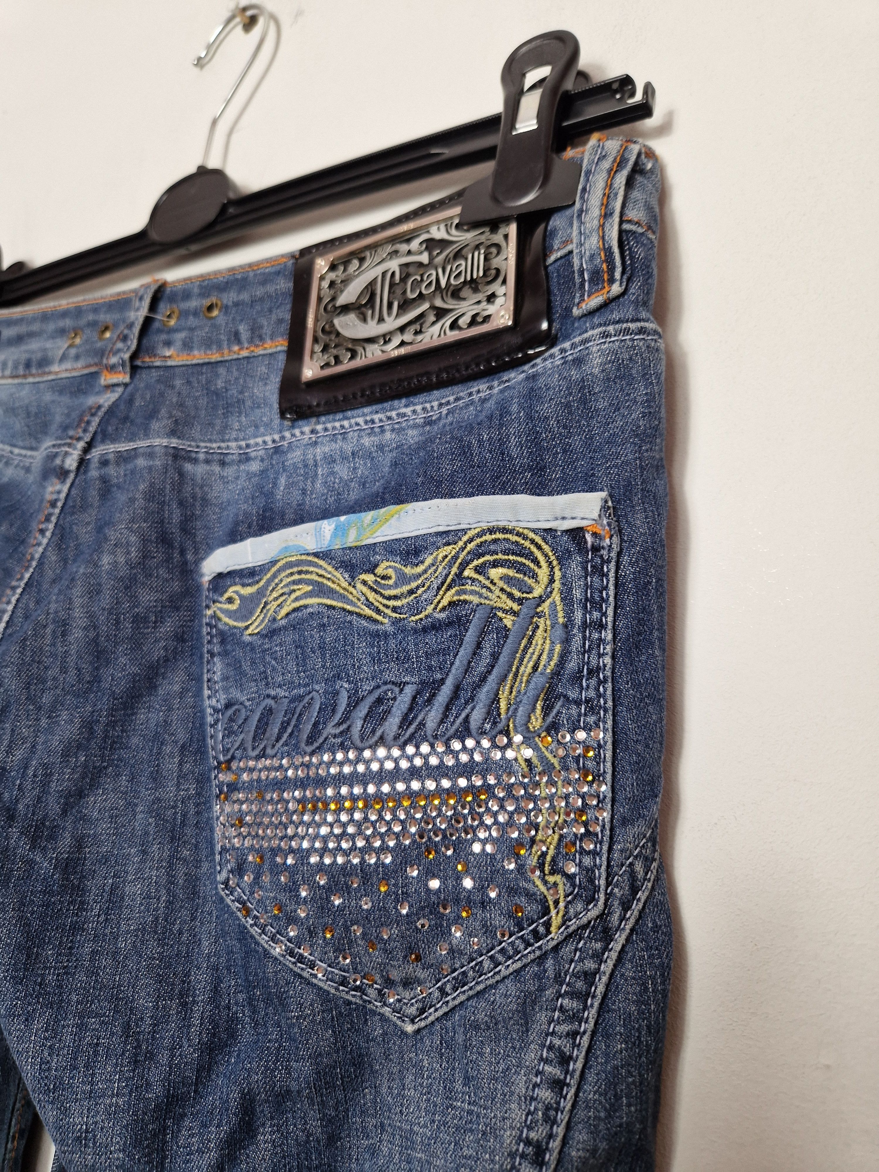 Just Cavalli × Roberto Cavalli Roberto Cavalli vintage embroided y2k denim pants Size 33" - 6 Thumbnail
