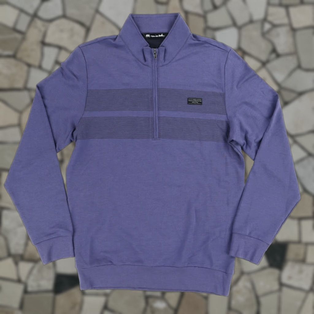 TravisMathew Travis Mathew Shirt Men Indigo 1/4 Zip Pullover Mock Neck Solid S Size US S / EU 44-46 / 1 - 1 Thumbnail