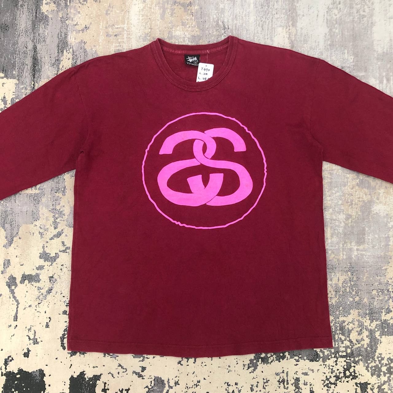 Stussy × Vintage T490 90s STUSSY BiG LOGO LONG SLEEVE TEE Size US M / EU 48-50 / 2 - 3 Thumbnail