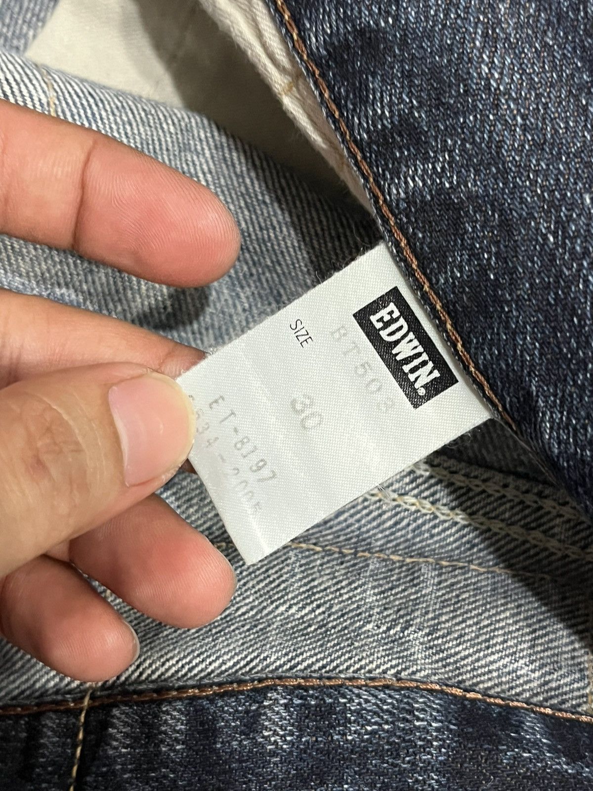 Edwin Edwin 503 Blue Trip Blue Washed Distressed Straight Jeans Size US 30 / EU 46 - 17 Thumbnail