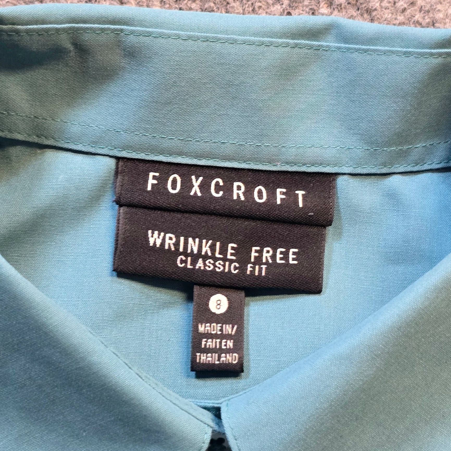 Vintage Foxcroft Top Womens 8 Green Wrinkle Free Button 3/4 Sleeve Casual Career Shirt Blouse Button Front No Iron 100% Cotton Classic Size M / US 6-8 / IT 42-44 - 3 Thumbnail