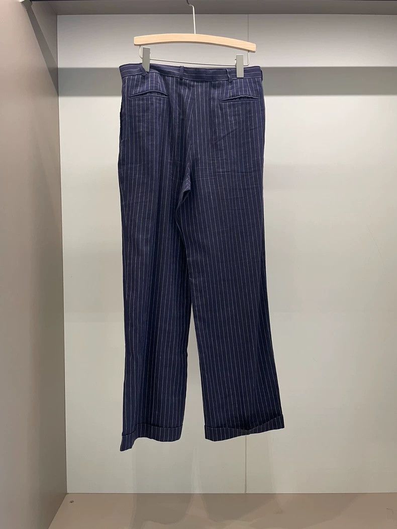 Loro Piana LORO PIANA Blue striped linen trousers Size 26" / US 2 / IT 38 - 2 Thumbnail