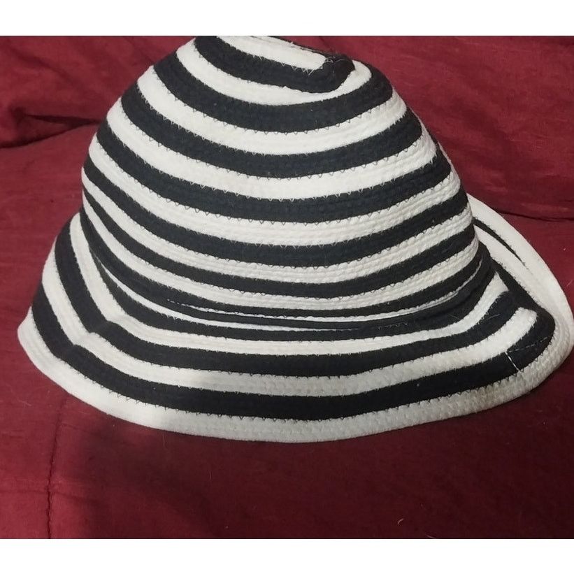 Other Jaclyn Smith Women's Striped Sun Hat Black White Wide Brim Size ONE SIZE - 2 Thumbnail