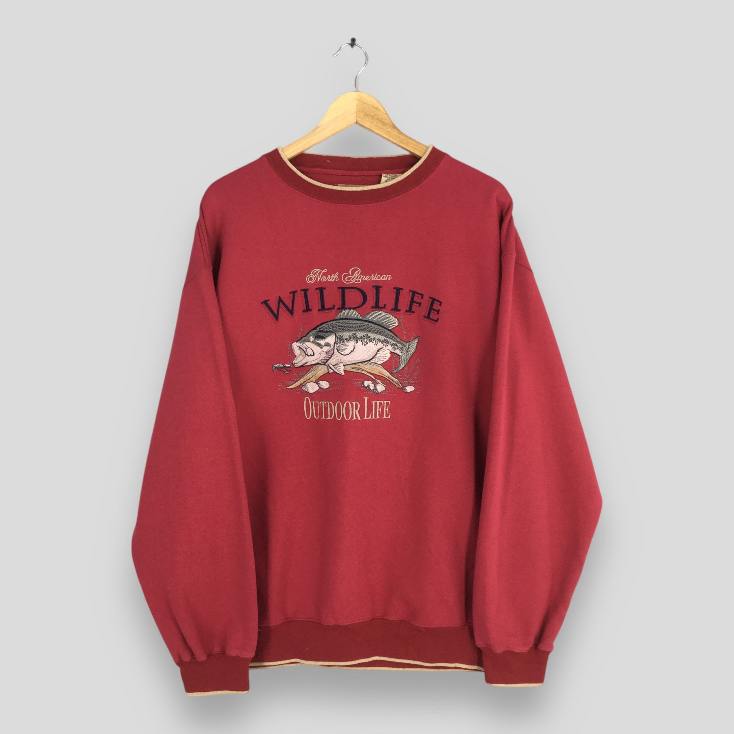 Habitat Vintage North American Wildlife Fish Seabass Sweatshirt XL Size US XL / EU 56 / 4 - 1 Thumbnail
