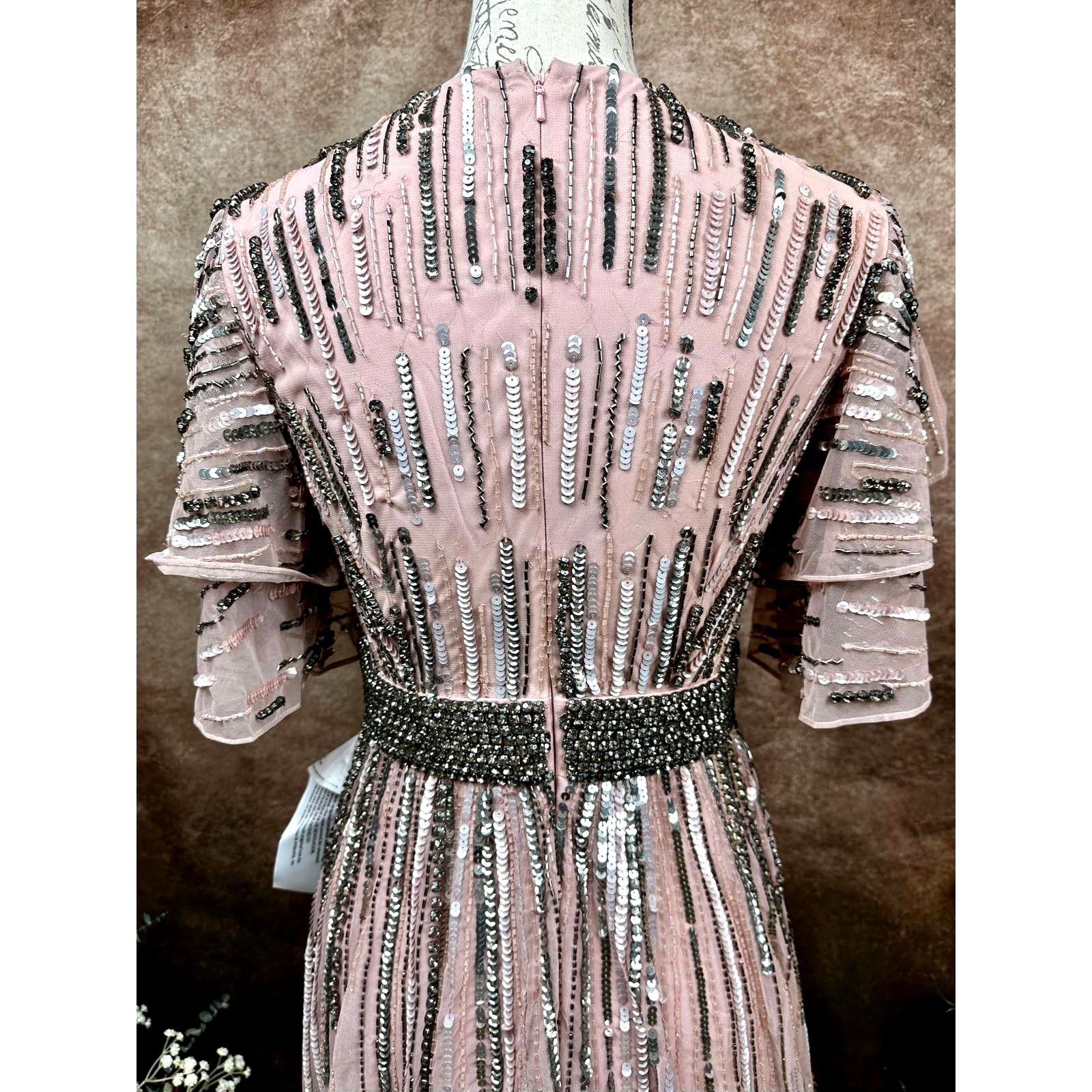 Other Mac Duggal Embellished Layered Sleeve Gown Vintage Rose 4 Size S / US 4 / IT 40 - 15 Thumbnail