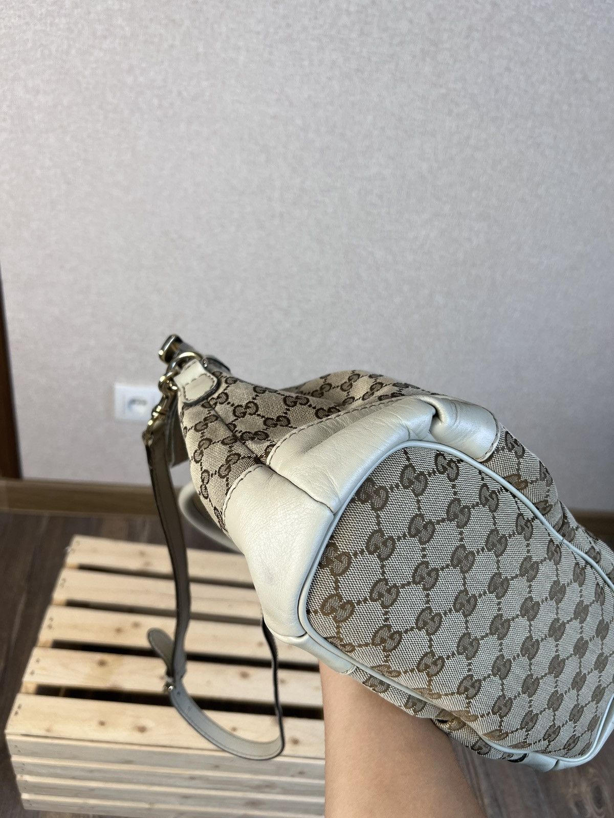 Gucci Gucci GG Canvas/Leather Sukey 2Way Shoulder Bag Beige Size ONE SIZE - 13 Thumbnail