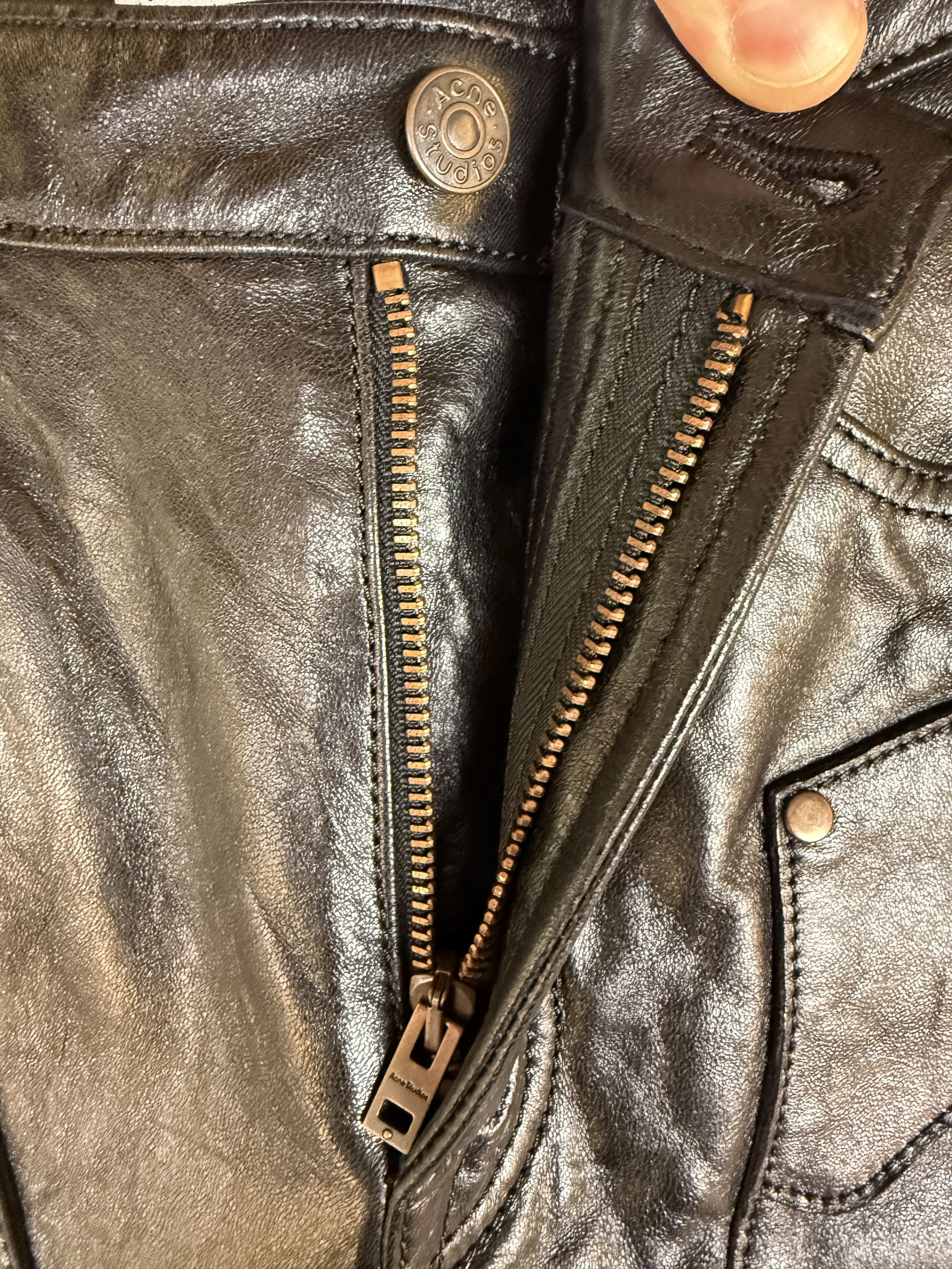 Acne Studios $1835 Acne Studios Paneled Leather Pants Size 27" / US 4 / IT 40 - 8 Thumbnail