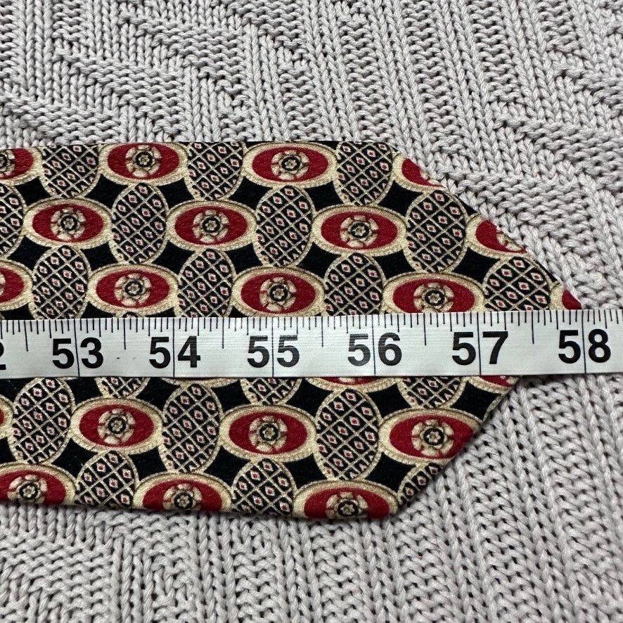 Canali Canali red and black oval abstract geometric silk tie Size ONE SIZE - 4 Thumbnail