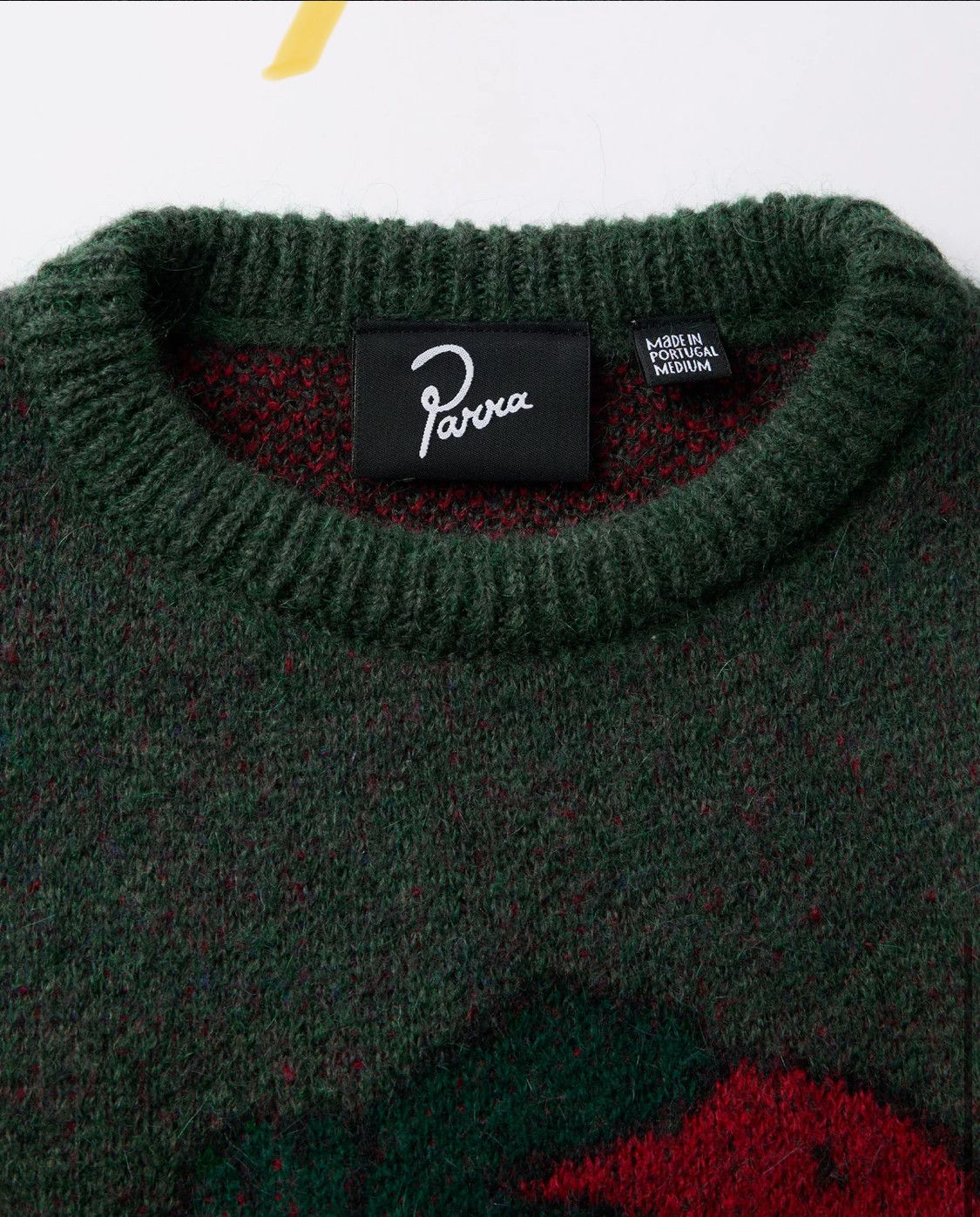 Parra Stupid strawberry knitted pullover Hunter green Size US L / EU 52-54 / 3 - 3 Thumbnail
