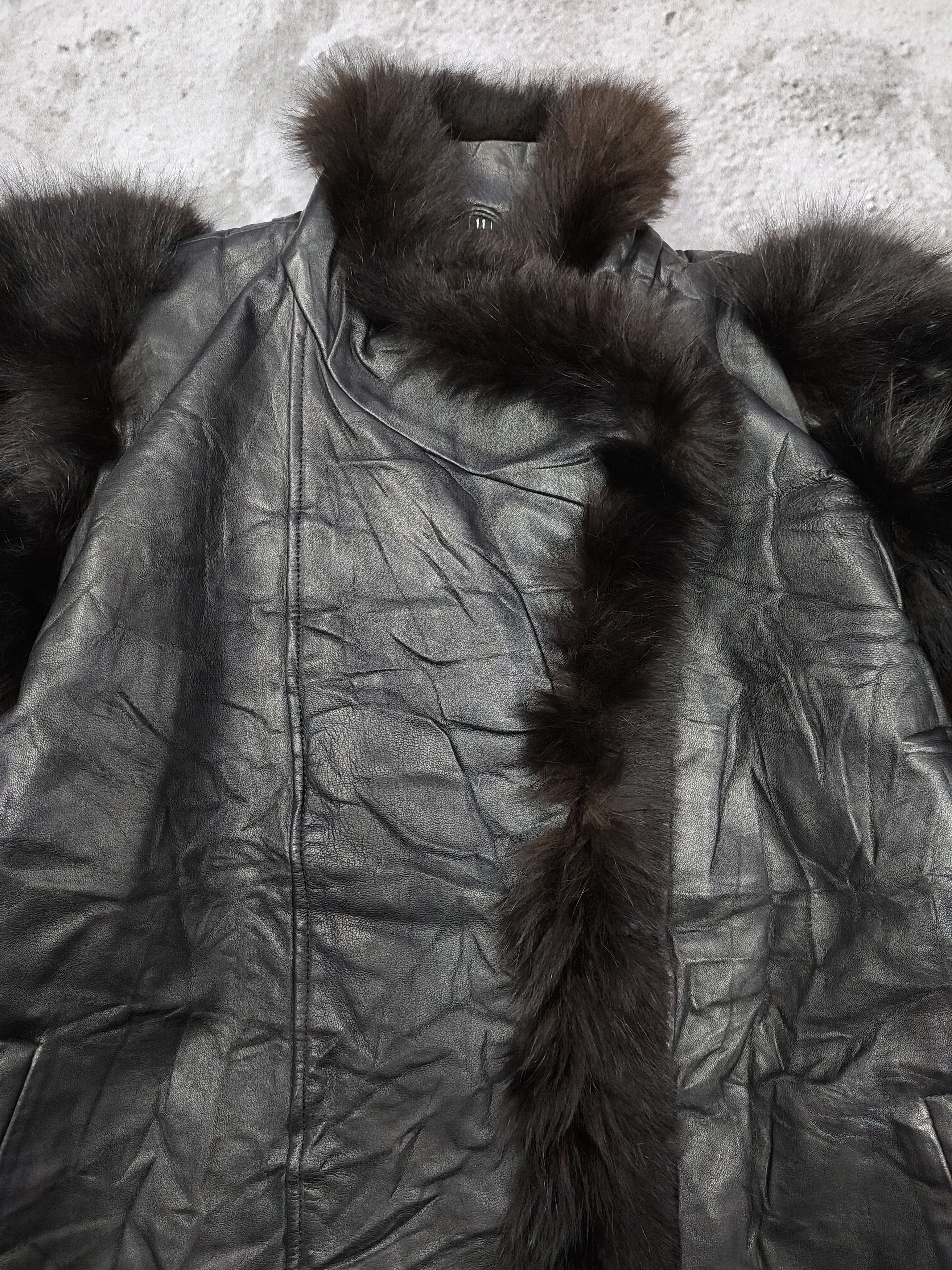Japanese Brand 90s Unbrand🇯🇵 Real Fur Sleeve Trim Goatskin Leather Jacket Size L / US 10 / IT 46 - 6 Thumbnail