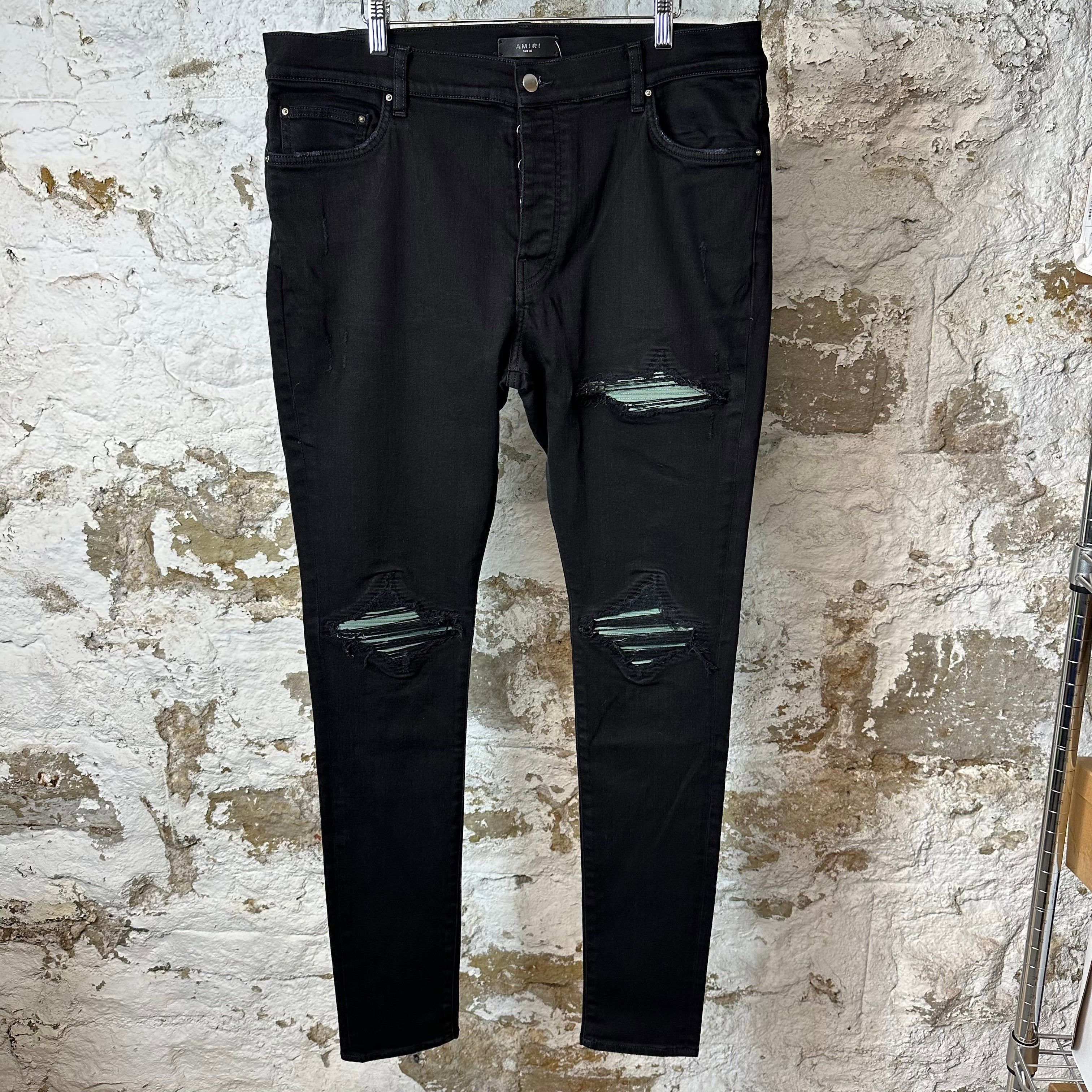 Amiri Amiri MX1 Green Suede Black Denim Jeans Sz 38 Size US 38 / EU 54 - 1 Thumbnail