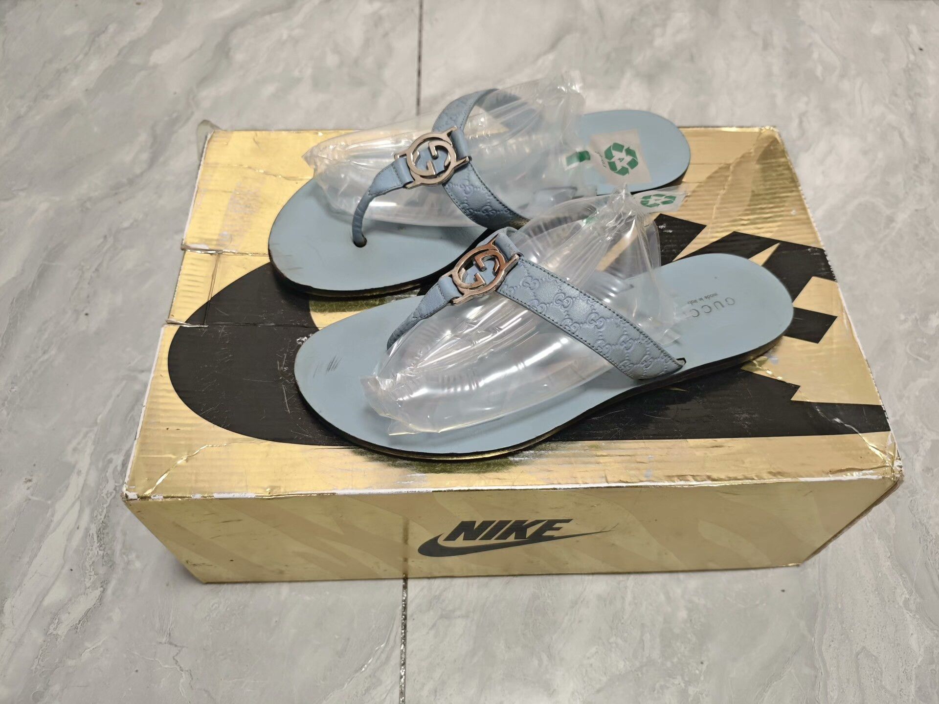 Gucci Gucci Blue Sandals us_8 Women Size US 8 / IT 38 - 1 Thumbnail