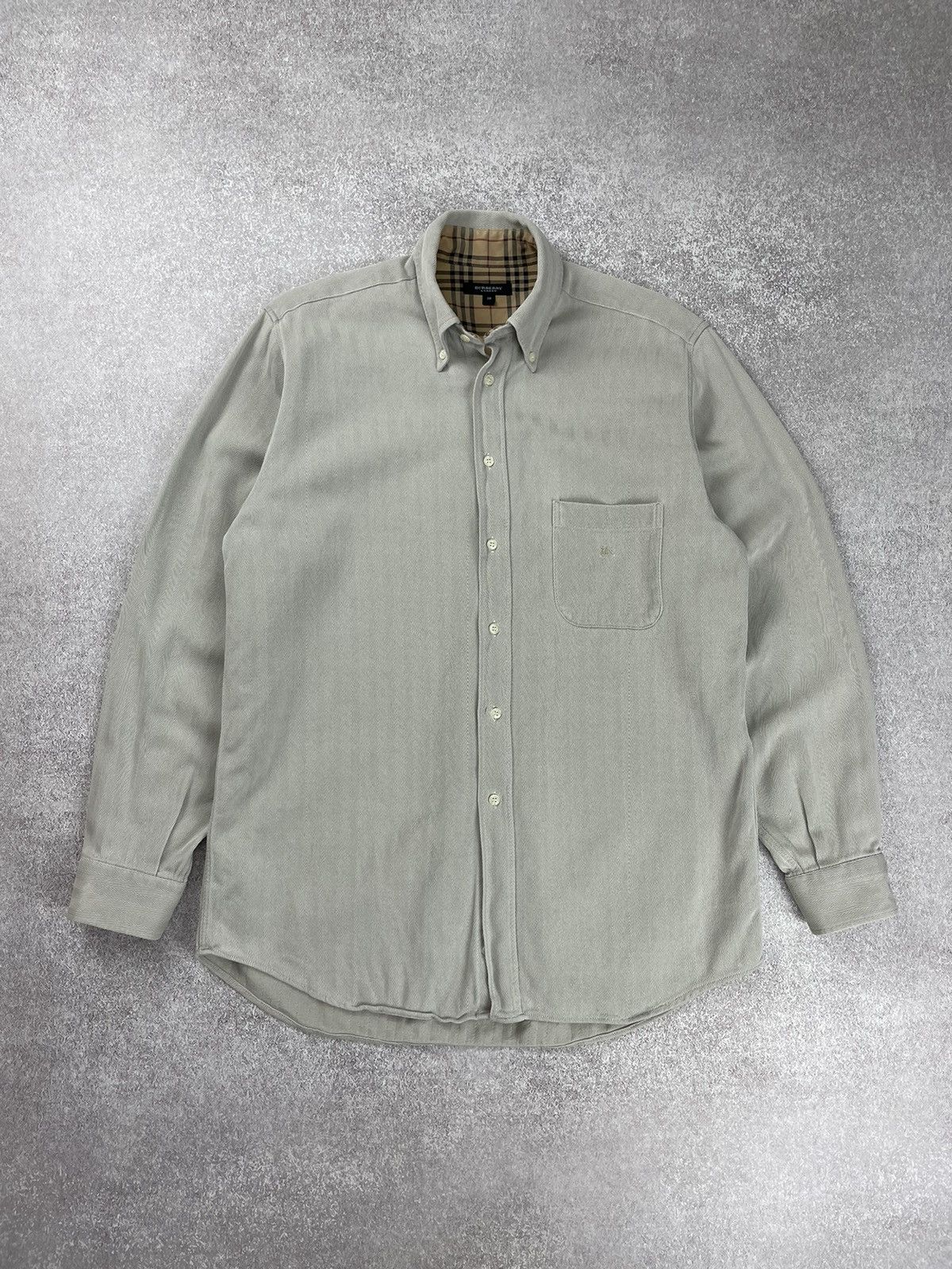 Burberry × Vintage Vintage Burberry London Long Sleeve Shirt Size US M / EU 48-50 / 2 - 2 Thumbnail