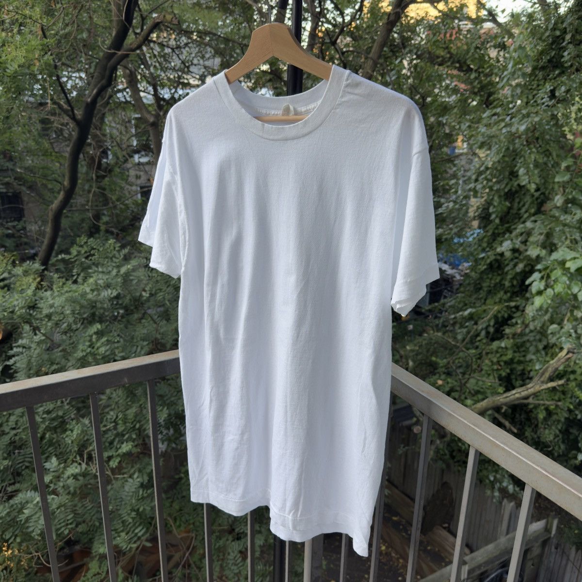 80s Blank White Paper Thin Shirt ERD Grunge Thrashed Faded