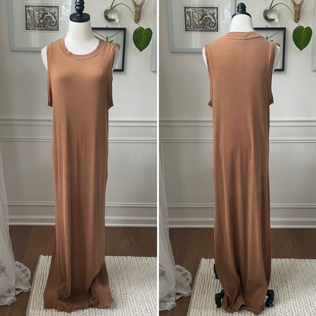 Richer Poorer Richer Poorer Ribbed Mock Neck Sleeveless Maxi Dress Woodgra Size XL / US 12-14 / IT 48-50 - 2 Thumbnail