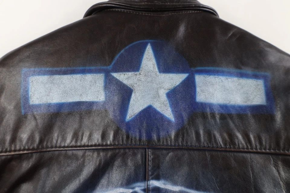 Vintage Vintage 70s Streetwear Brushed Leather Flight Bomber Jacket Size US XL / EU 56 / 4 - 12 Thumbnail