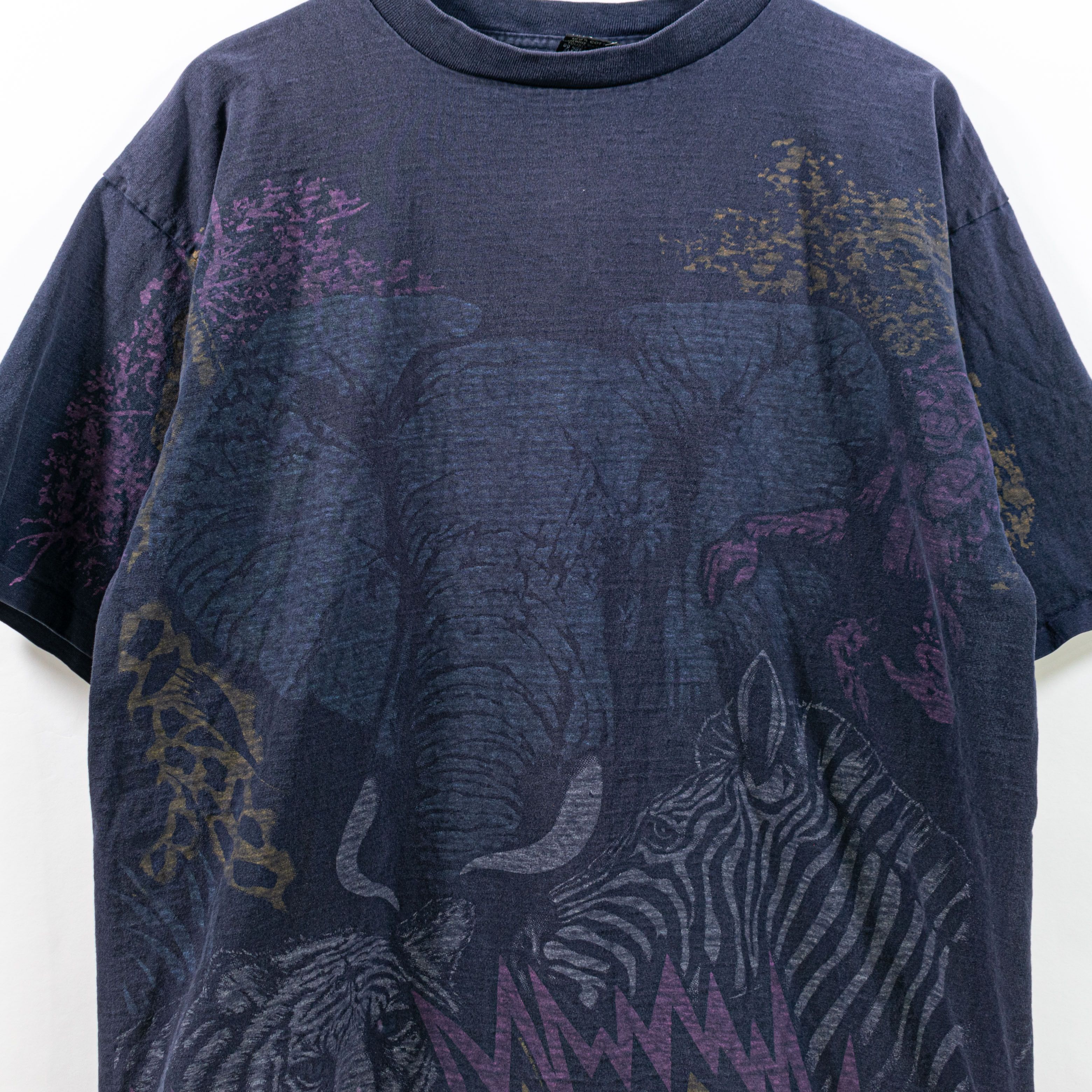 Vintage Busch Gardens Tampa Animal Zebra Elephant AOP T-Shirt VTG Size US XL / EU 56 / 4 - 3 Thumbnail