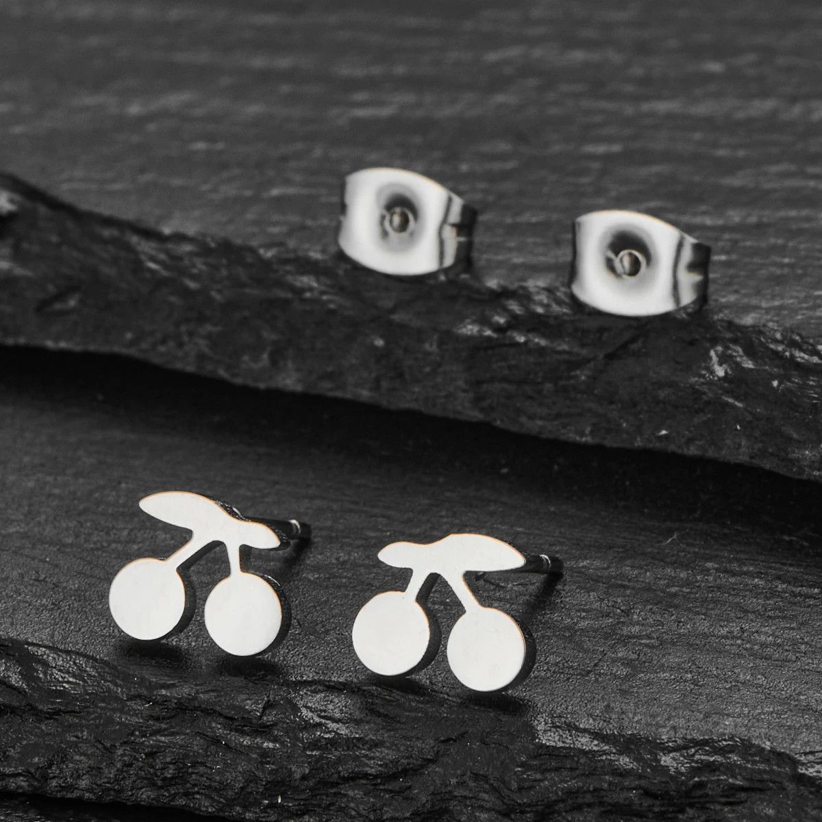 Jewelry Cherry Mini Stud Earrings Charm Earring Gift Size ONE SIZE - 1 Preview