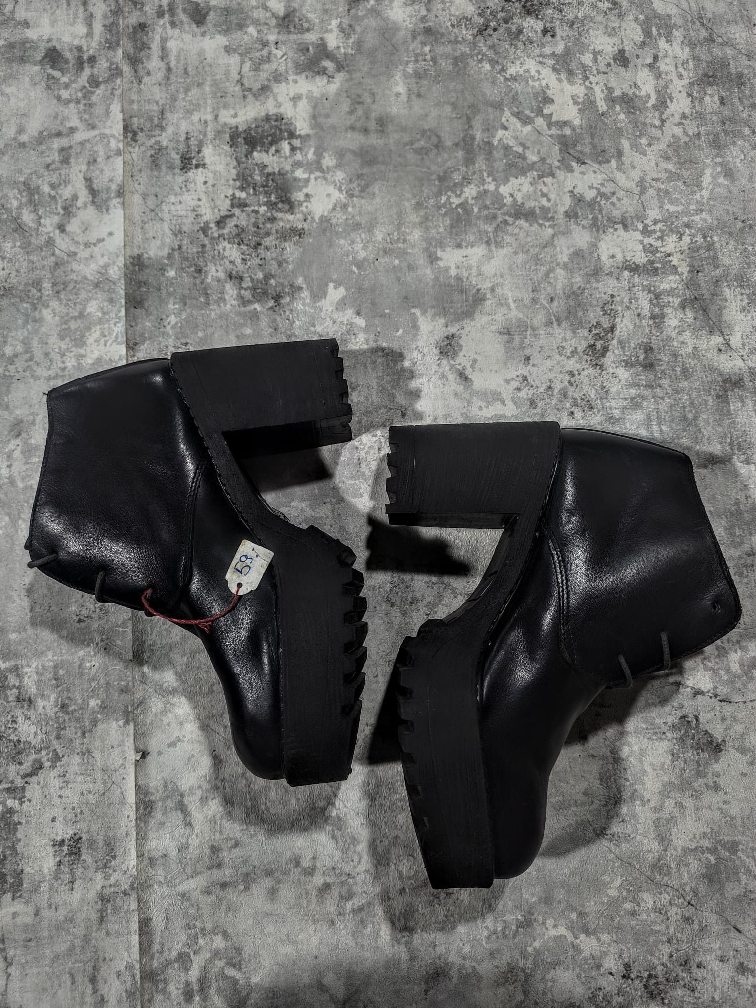 Hysteric Glamour Avantgarde Goth Alternative Black Leather Platform Size US 8 / IT 38 - 3 Thumbnail