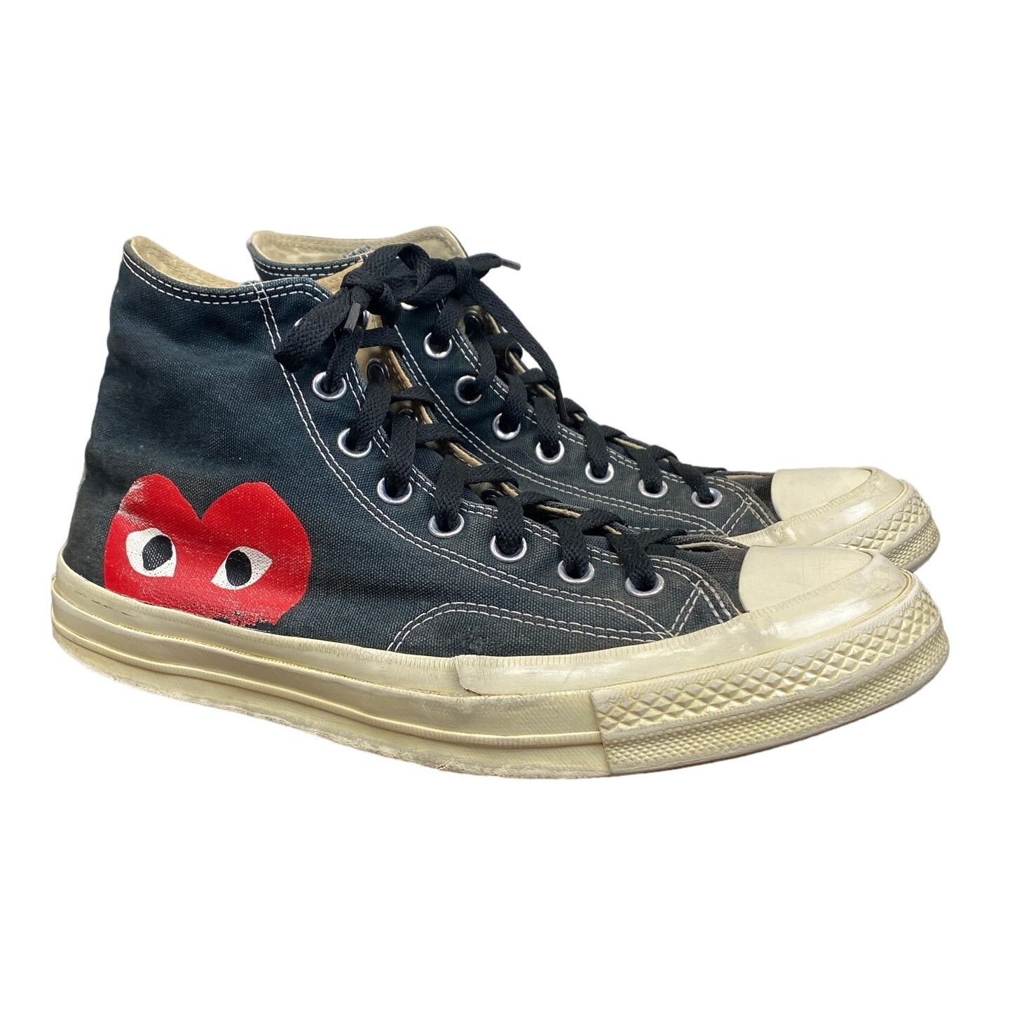 Comme des Garcons PLAY × Converse Converse Comme des Garcons Play High Canvas Sneakers Mens 10 Size US 10 / EU 43 - 1 Thumbnail