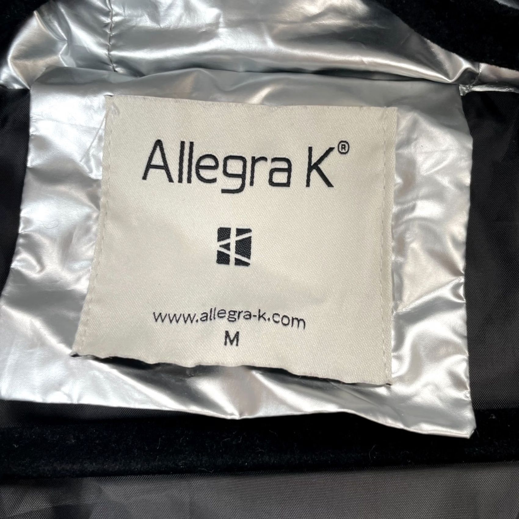 Vintage Allegra K Jacket Womens M Silver Puffer Coat Hooded Insulated Zip Short Coat Regular Size City Style Mens? Girls? Size M / US 6-8 / IT 42-44 - 3 Thumbnail