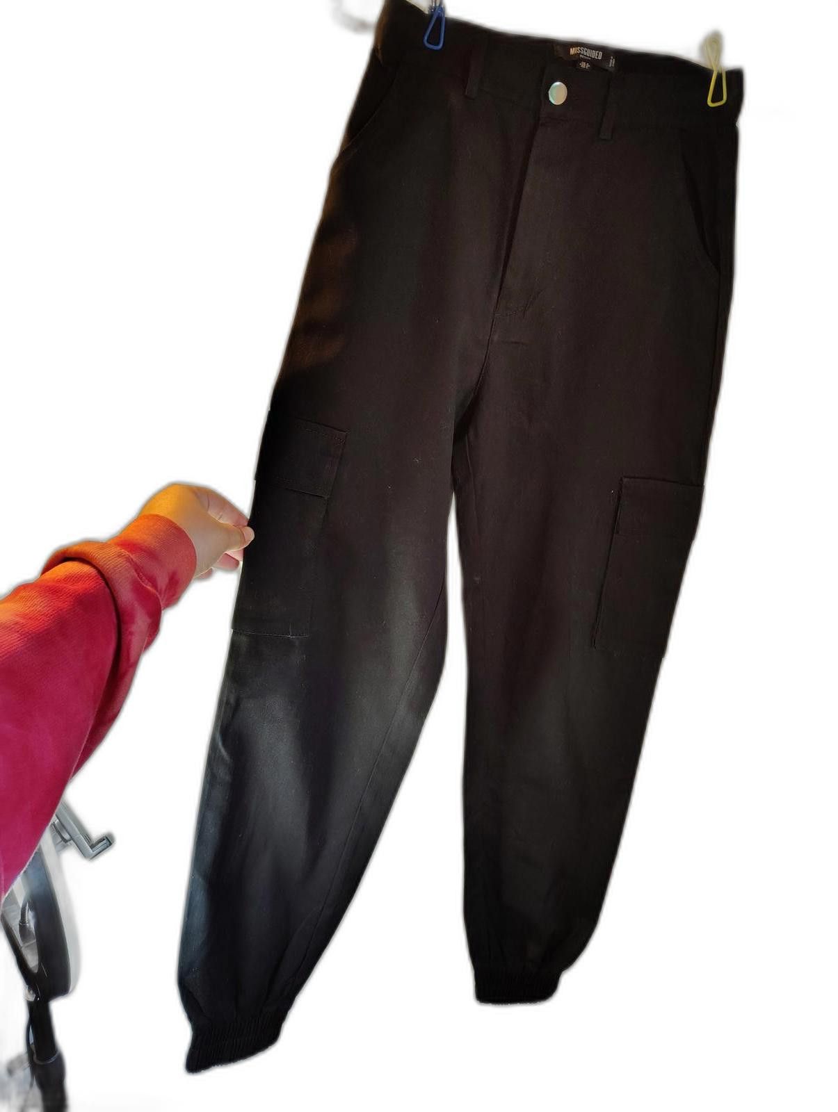 Designer Women's Missguided Black Cargo Jogger Pants Size 0 Size 25" / US 0 / IT 36 - 2 Thumbnail