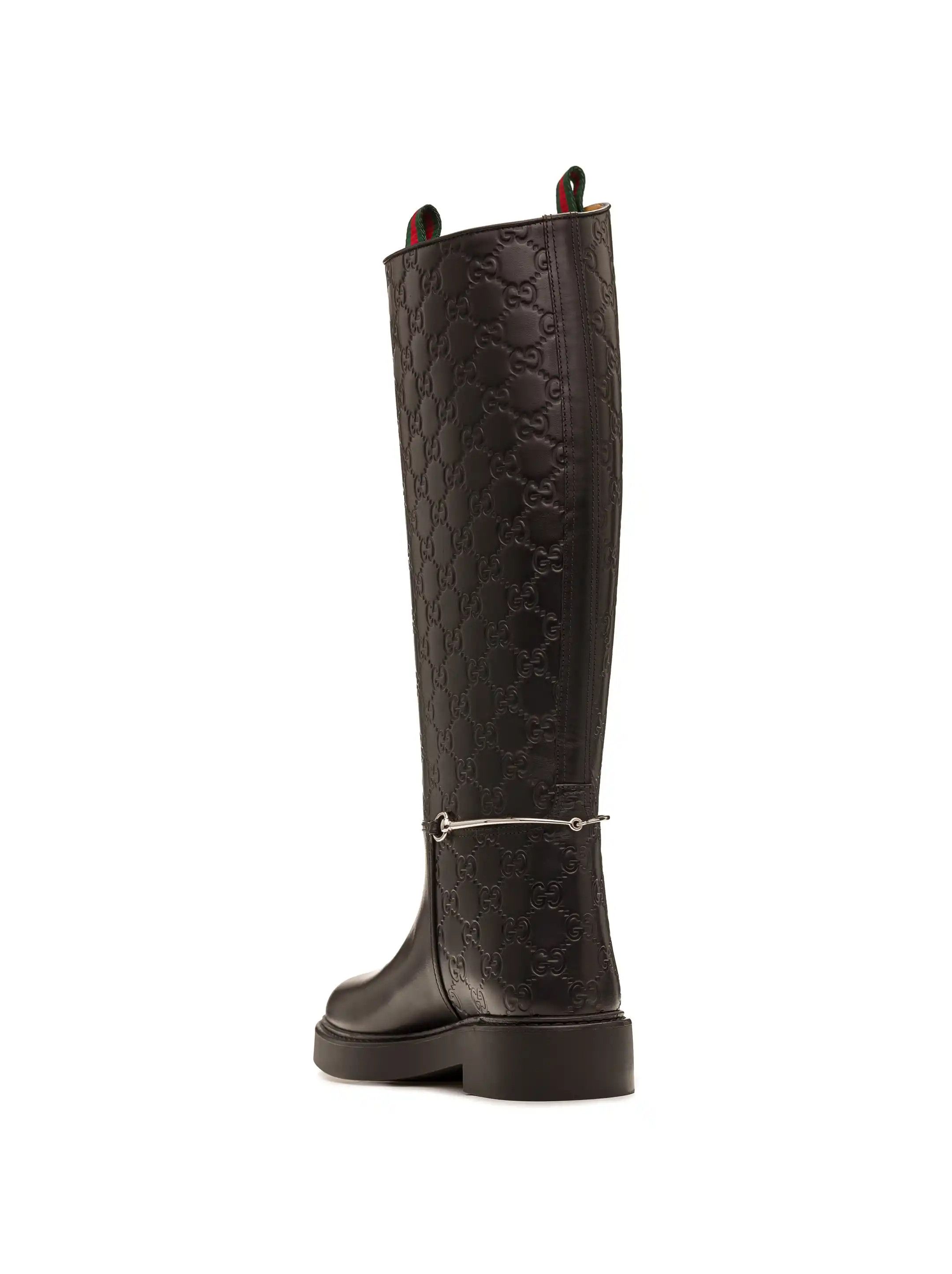 Gucci oc11z0526 Women's Slim Horsebit Boots in Black Size US 5.5 / IT 35.5 - 3 Thumbnail