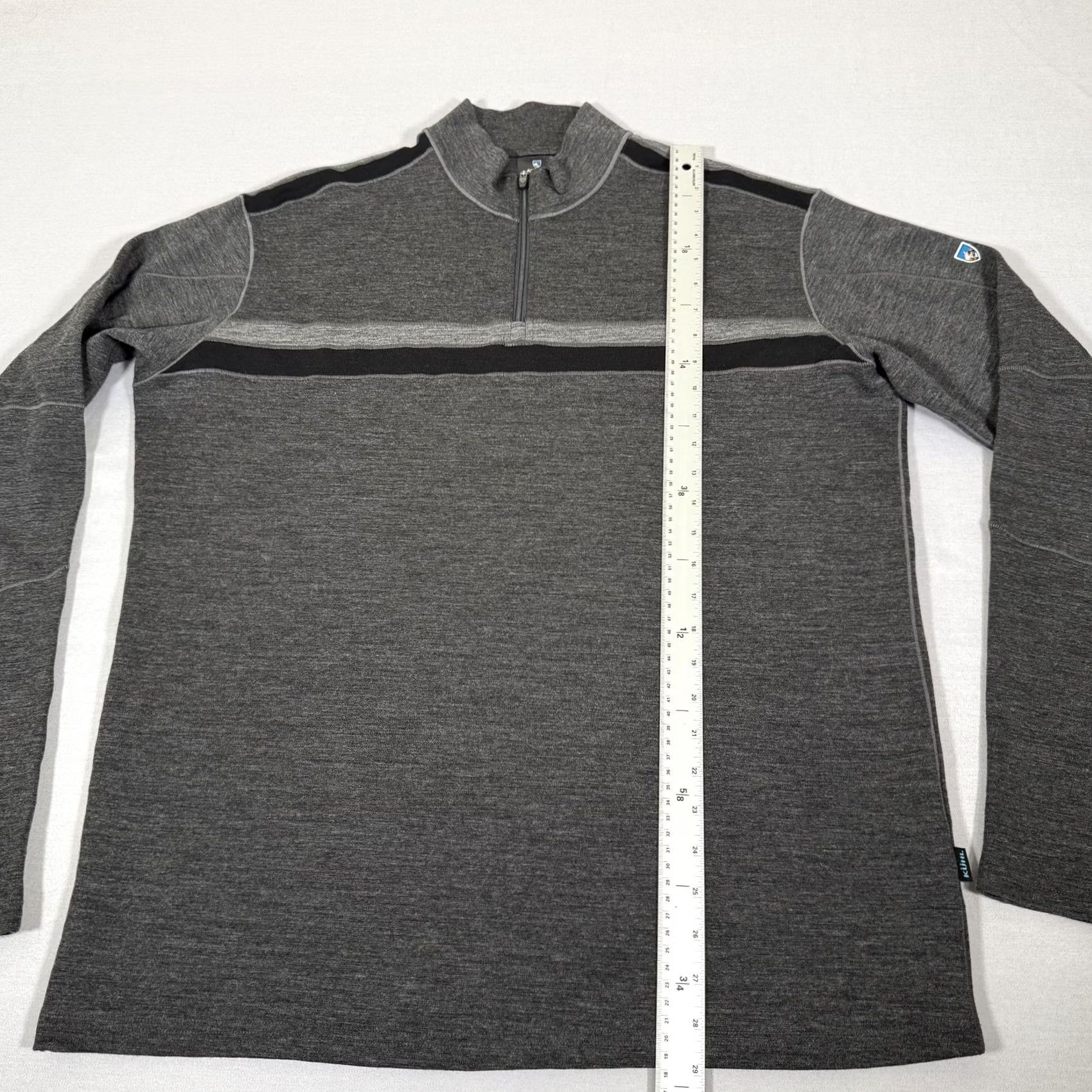 Vintage Kuhl Downhill RACR Merino Wool 1/4 Zip Sweater Mens XL Gray Mock Neck Pullover Zip Logo Knit Knitwear Regular Length Sleeve Size US XL / EU 56 / 4 - 6 Thumbnail