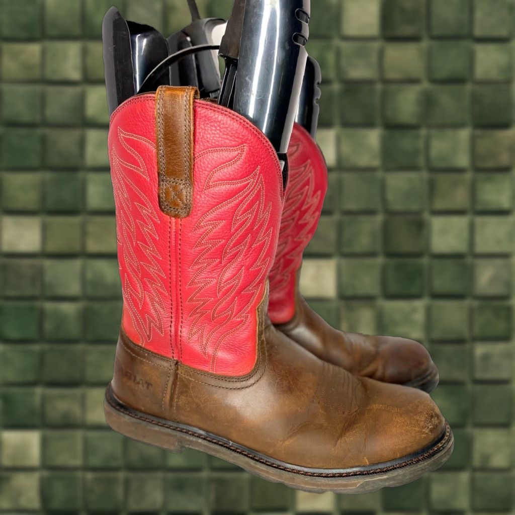 VINTAGE Ariat Groundbreaker Work Boots Men's Size 11D Mid-Calf