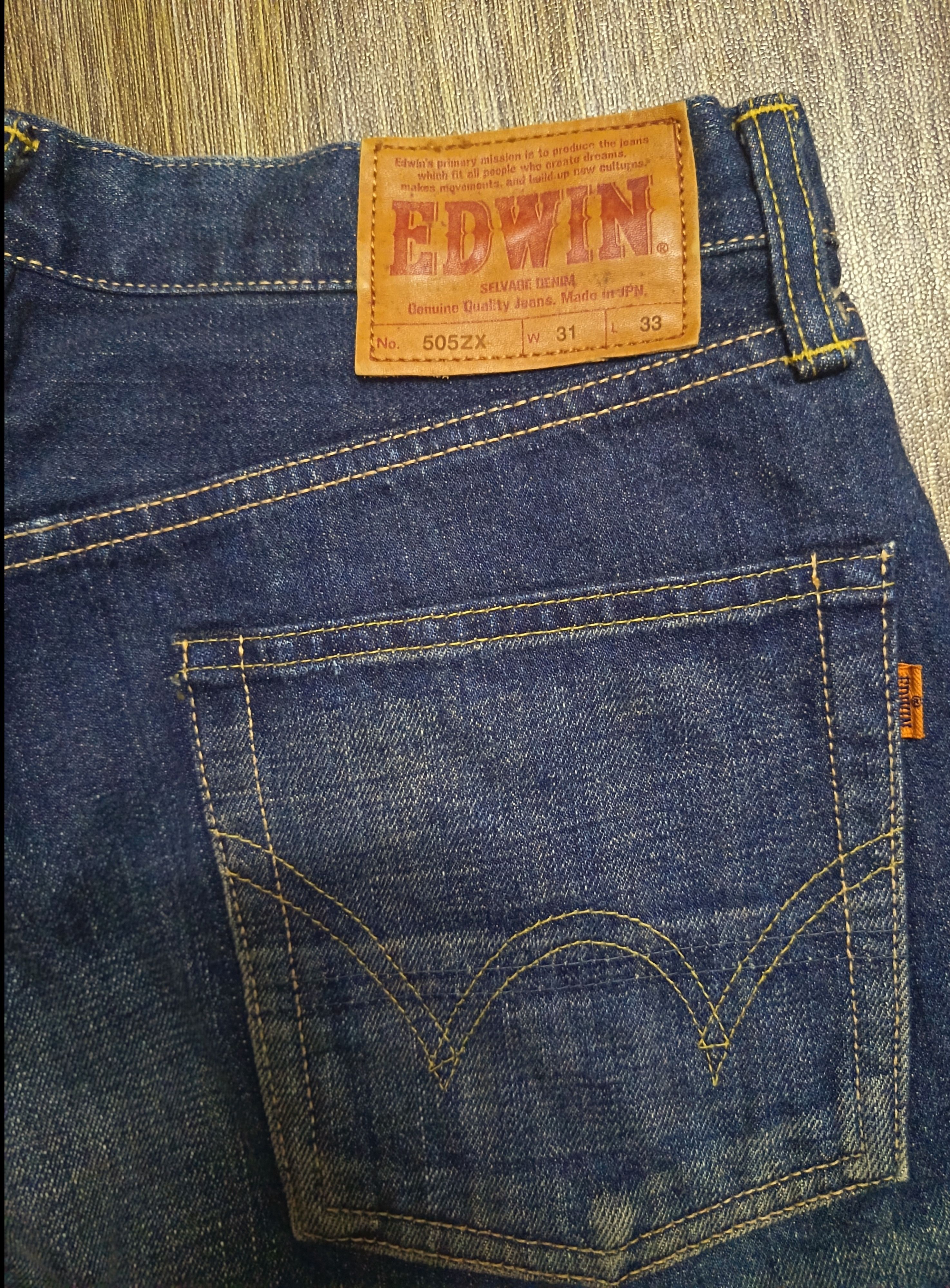 Edwin Edwin 505zx mudwash baggy selvegde Size US 31 - 8 Thumbnail