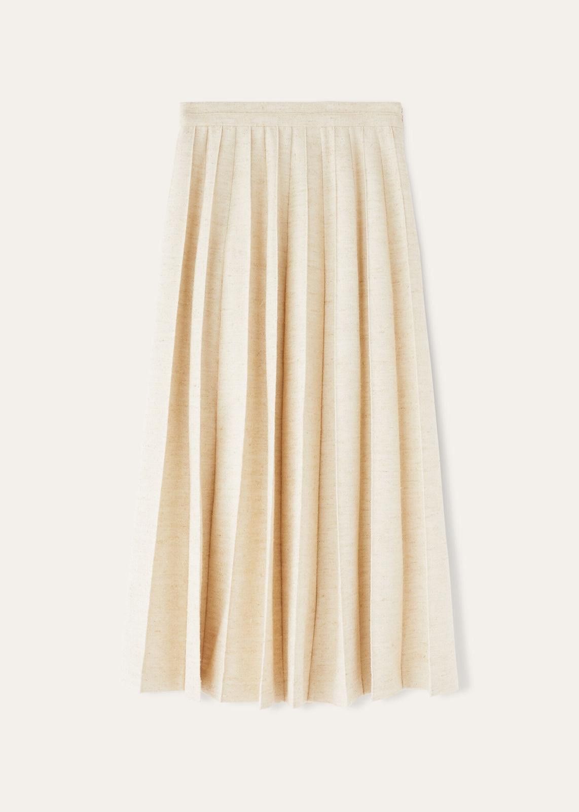 Loro Piana o1srvl11e0225 FAN6840 Fumiko Skirt in Beige Size 28" / US 6 / IT 42 - 2 Thumbnail