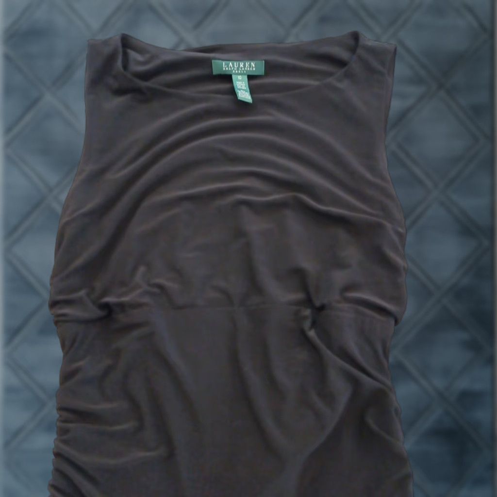 Ralph Lauren Lauren Ralph Lauren Dress Midi Black Sleeveless Ruched Bodycon Size 10 Pullover Lined Stretch Women Womens Size L / US 10 / IT 46 - 1 Thumbnail