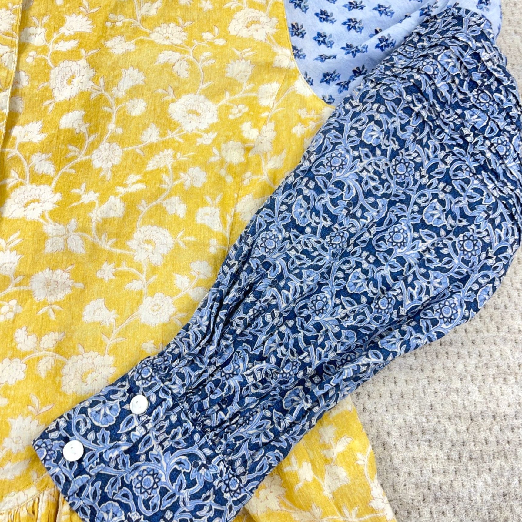 Polo Ralph Lauren Vintage Polo Ralph Lauren Blouse Women Size 8 Yellow Floral Peplum Cotton Casual Spring Summer Fall Women Size M / US 6-8 / IT 42-44 - 6 Thumbnail