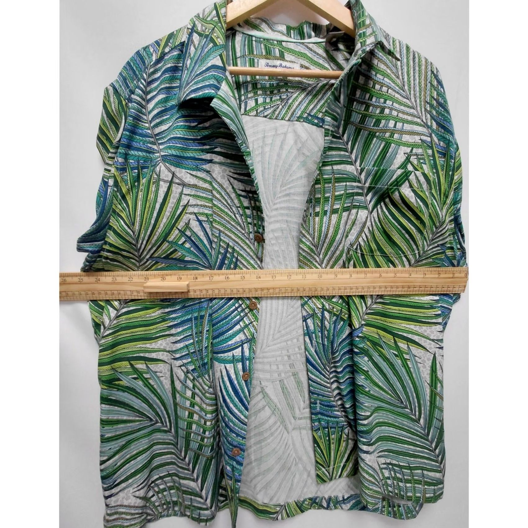 Tommy Bahama Tommy Bahama Shirt Green Blue Palm Print Silk Blend Men Size XL Size US XL / EU 56 / 4 - 7 Thumbnail