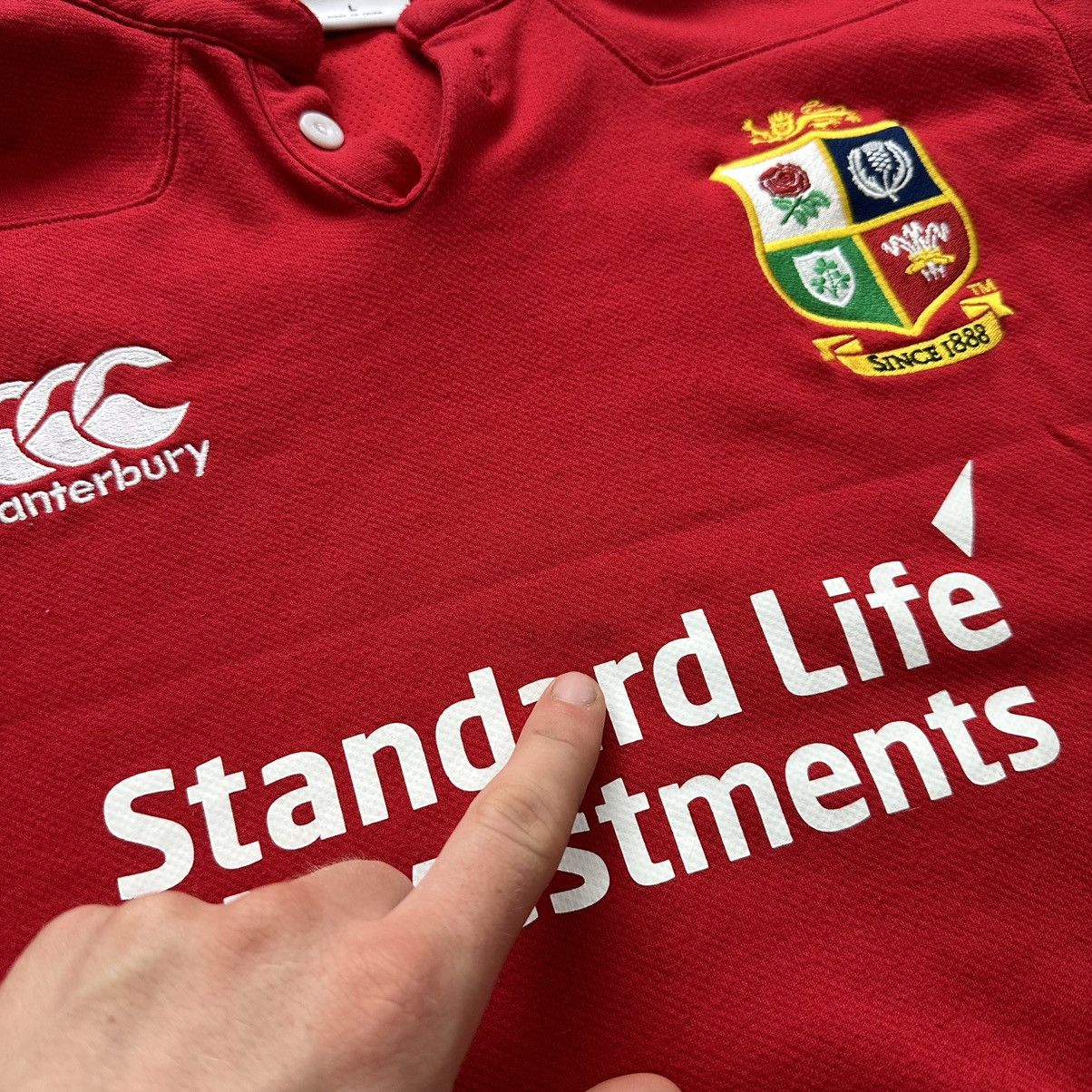 Canterbury of New Zealand British & Irish Lions 2017 Rugby Union L/S Home Shirt Jersey Size US L / EU 52-54 / 3 - 17 Thumbnail