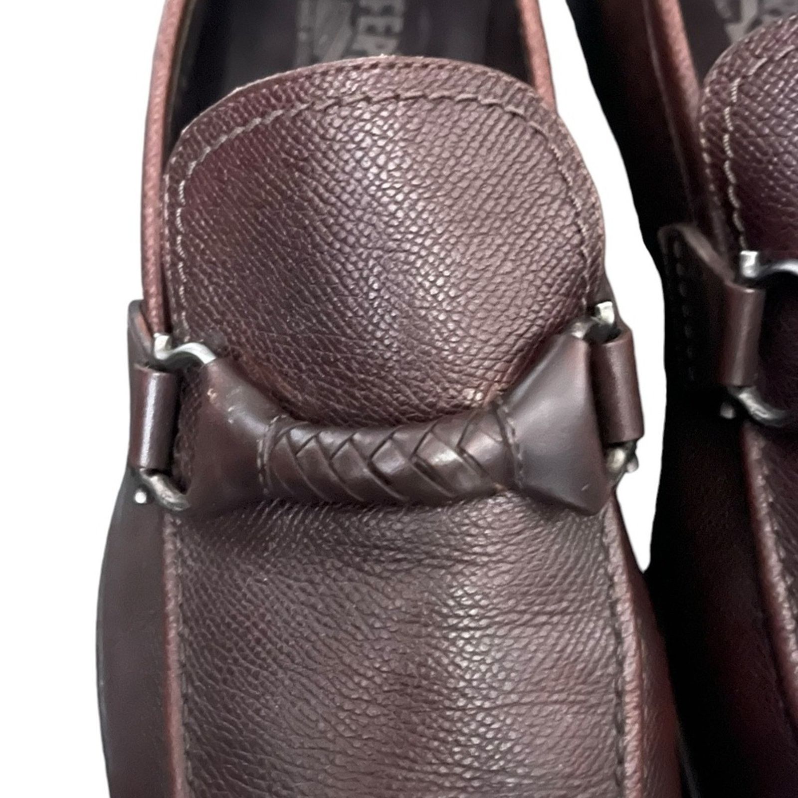 Salvatore Ferragamo SALVATORE FERRAGAMO Twist 12 D Dark Brown Pebble Loafers Size US 12 / EU 45 - 2 Thumbnail
