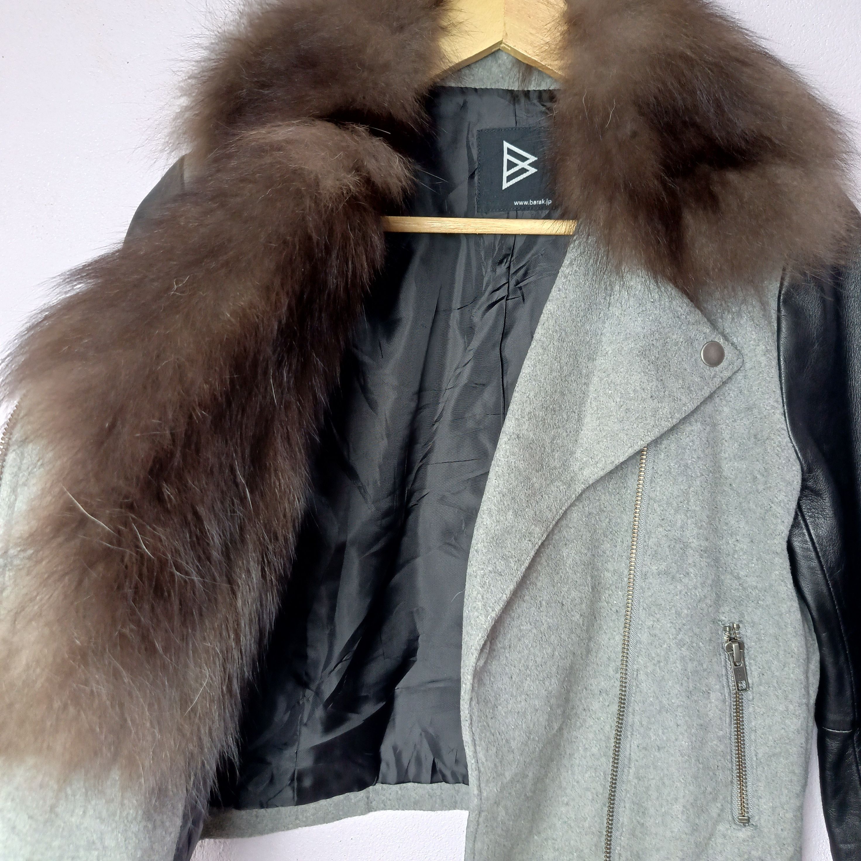 Japanese Brand Barak Japan Fox Fur/Sheepskin Sleeve Jacket Size S / US 4 / IT 40 - 3 Thumbnail